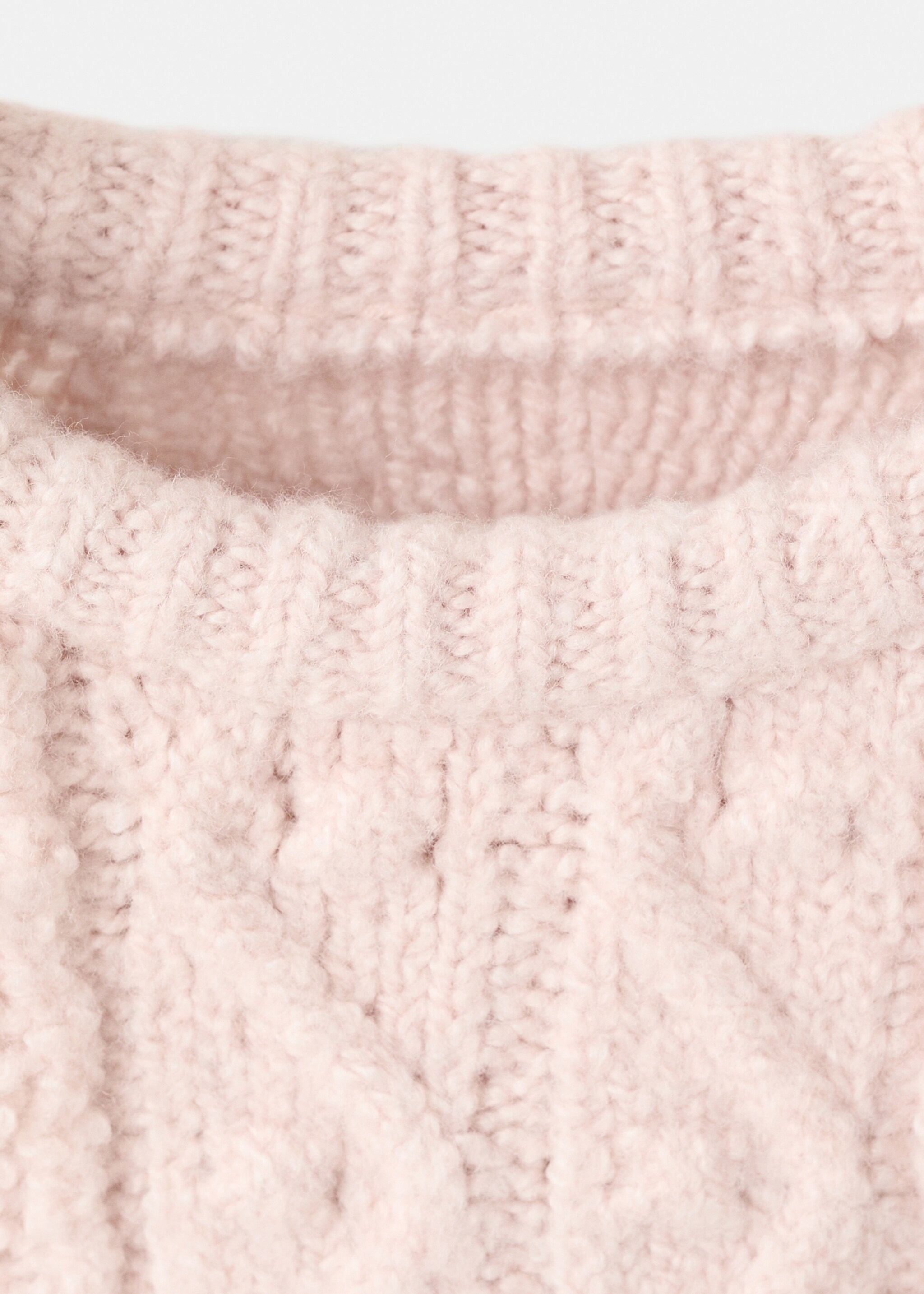 Braided knitted sweater - Details of the article 8, Pink. Ref: 17007795-00.