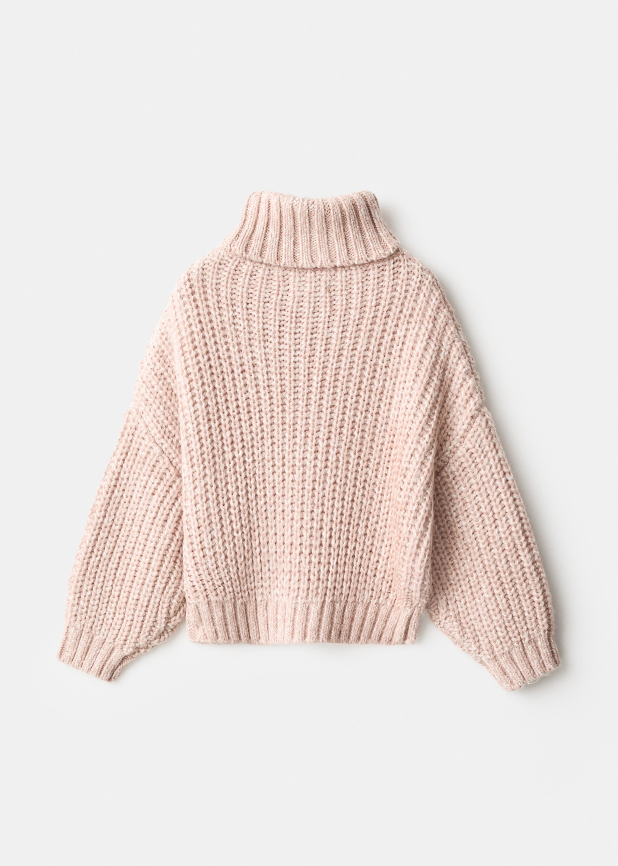 Turtleneck knit sweater - Reverse of the article, Pale Pink. Ref: 17007796-00.