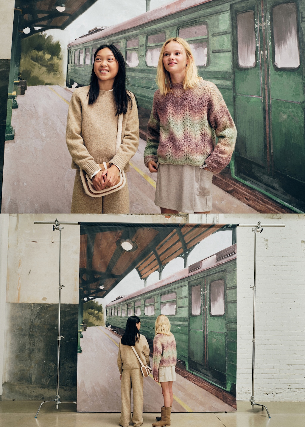 Multi-coloured knit sweater