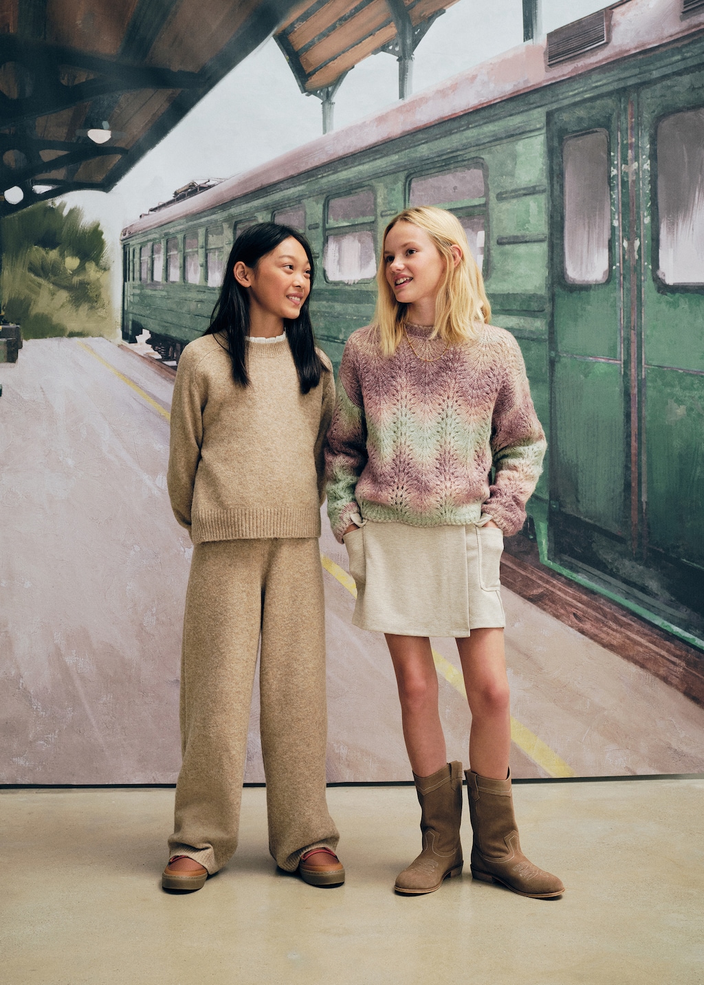 Knitted ribbed sweater