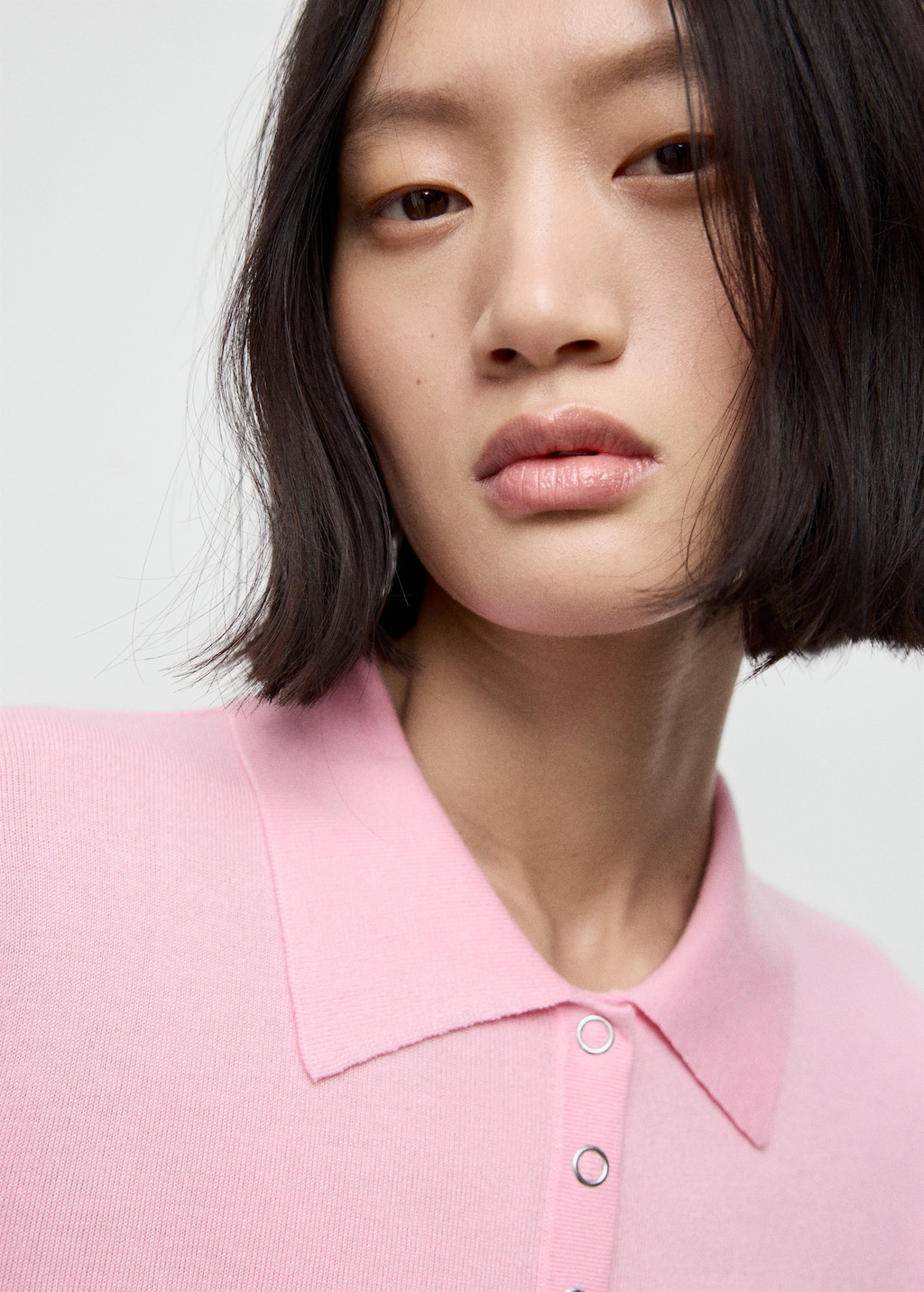 Long-sleeved polo-neck sweater