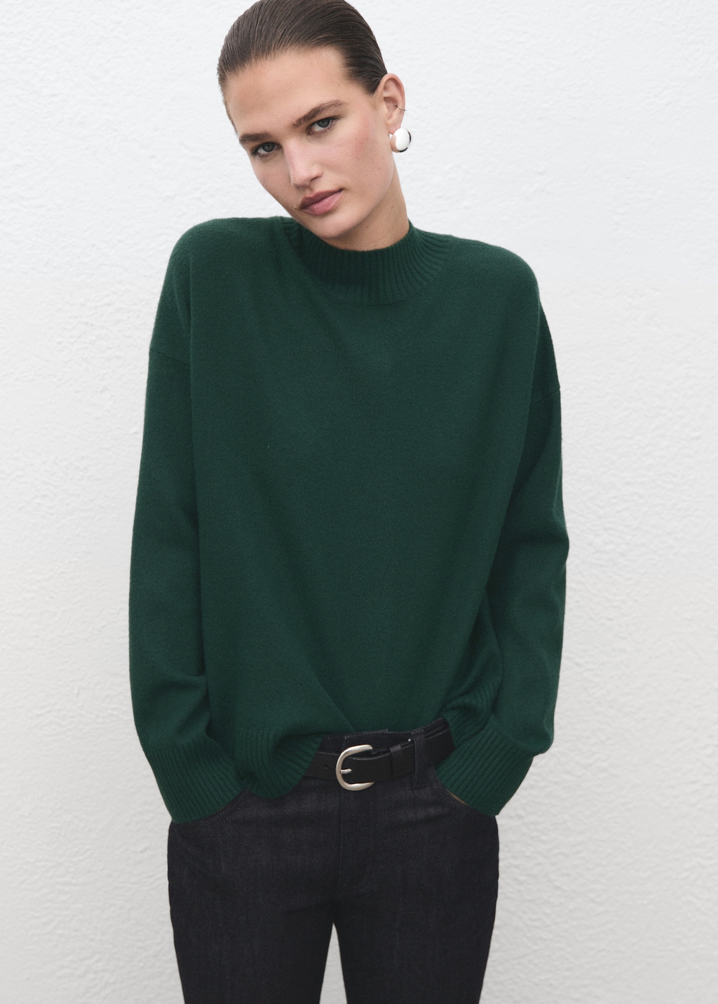 Mango Ribbed turtleneck sweater