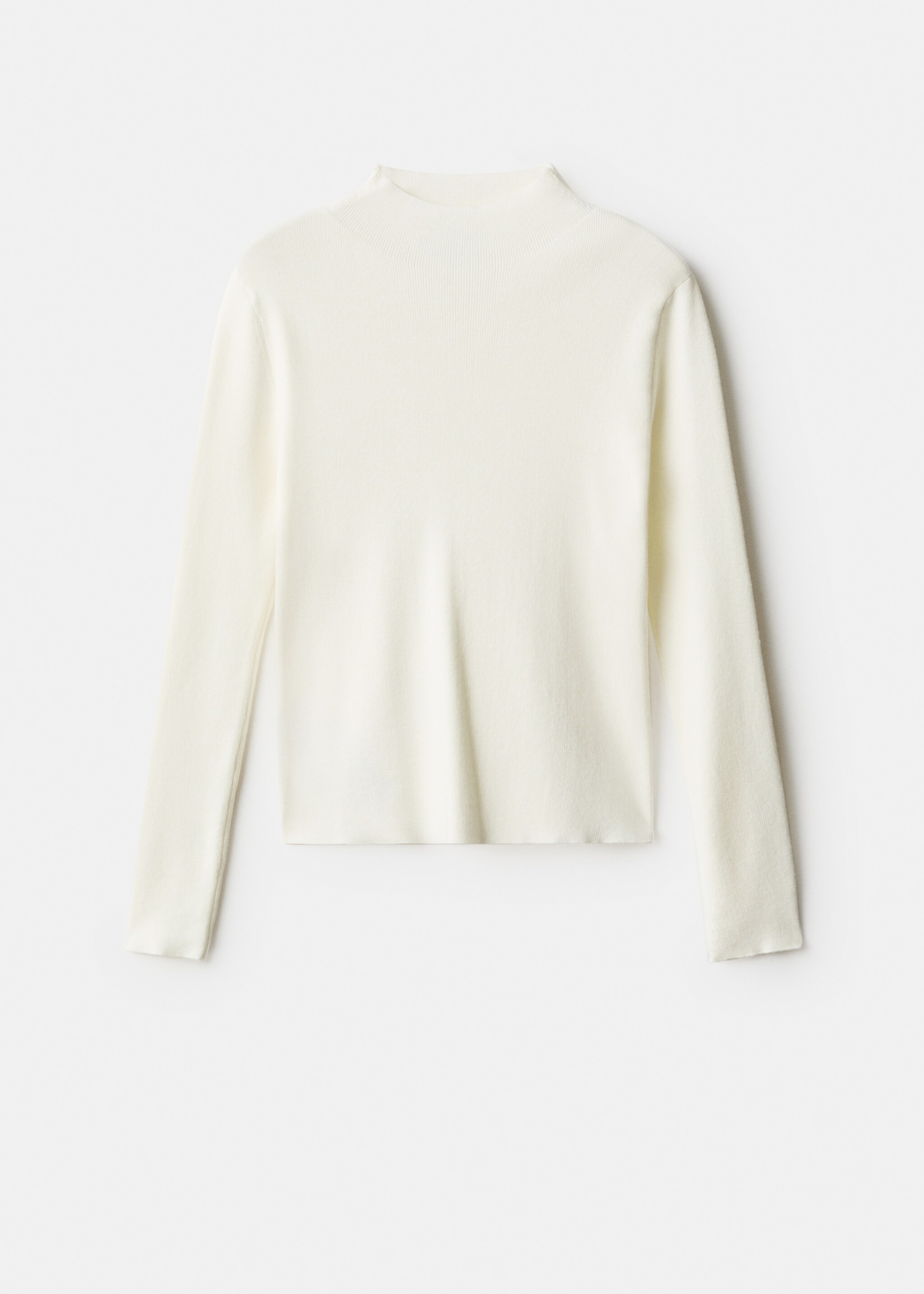 Fitted sweater with perkins neck - Article without model, Ecru. Ref: 17007802-00.