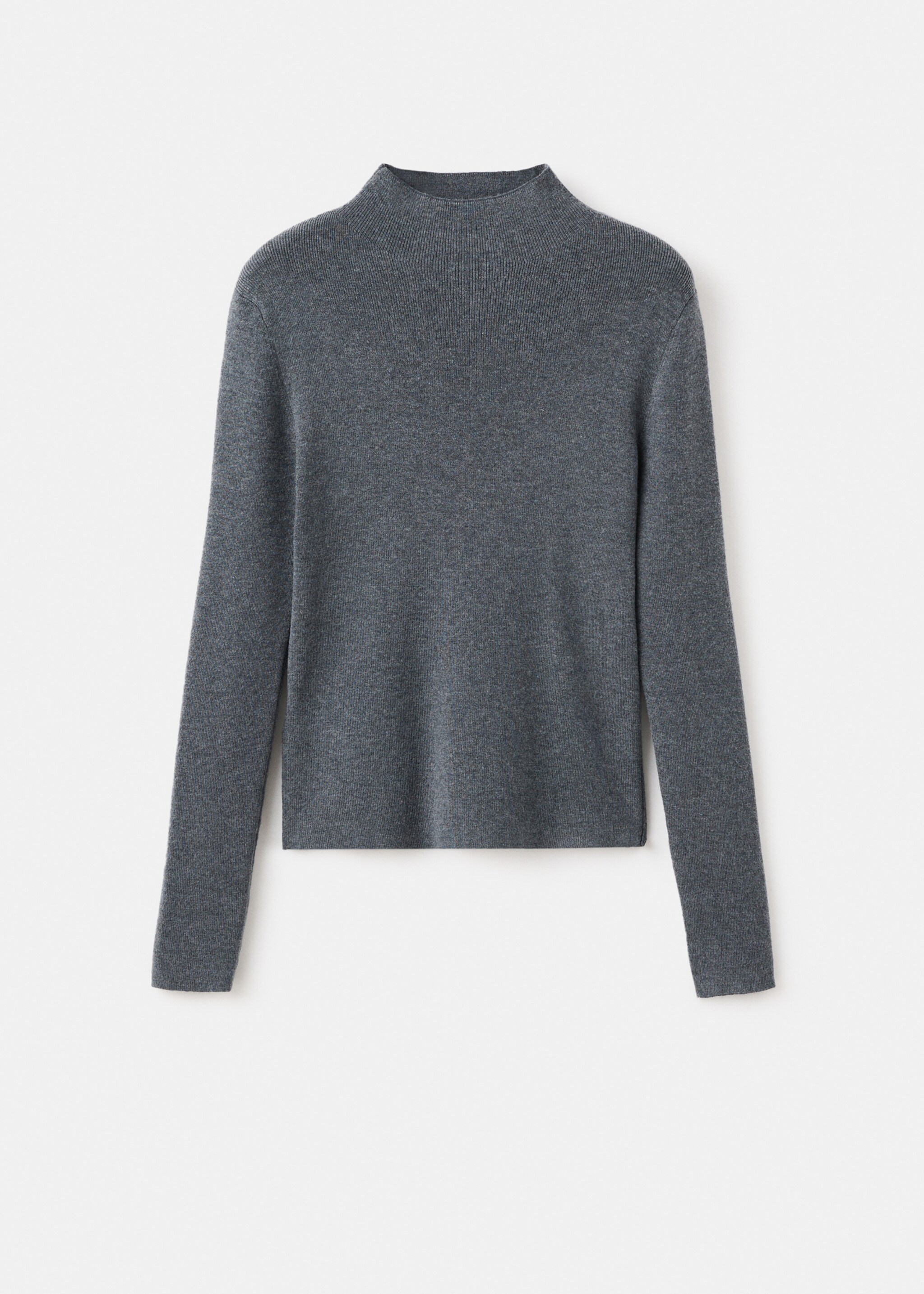Pull cintré à col cheminée - Article sans modèle, Gris chiné moyen. Ref: 17007802-00.
