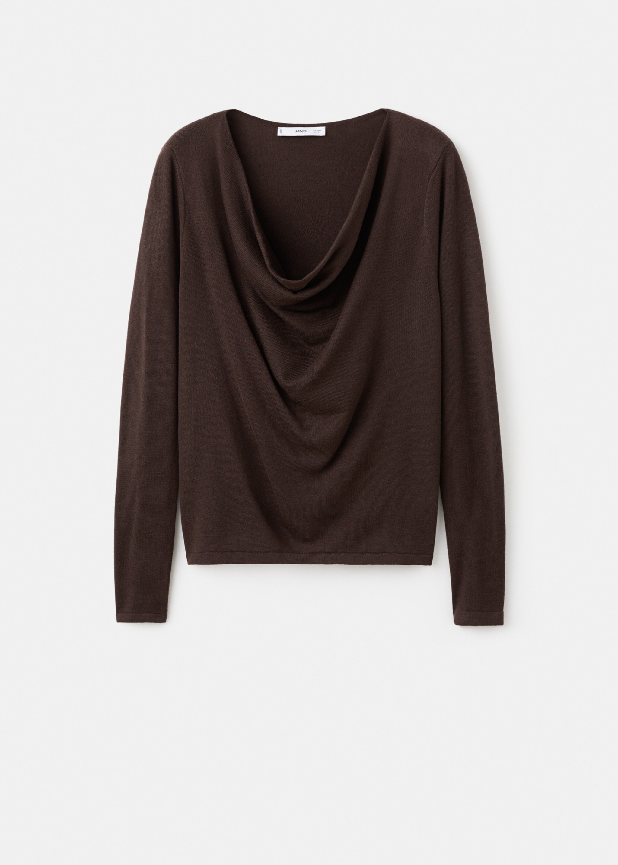 Cowl neck sweater - Article without model, Chocolate. Ref: 17007803-00.