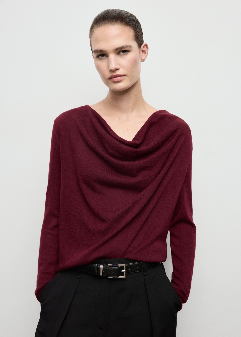 Mango Draped-neck sweater