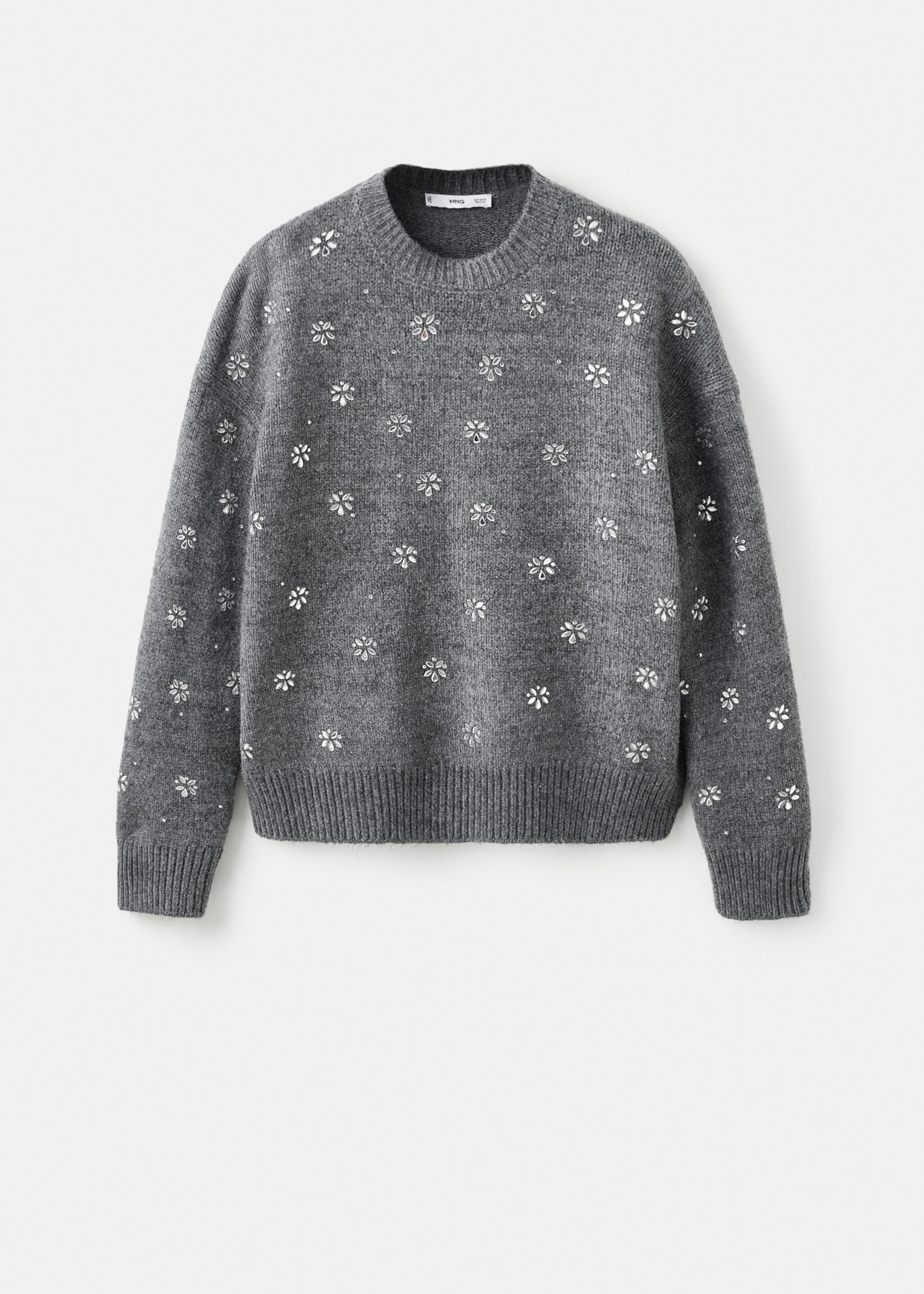 Pull-over détail à cristaux - Article sans modèle, Gris. Ref: 17007805-00.