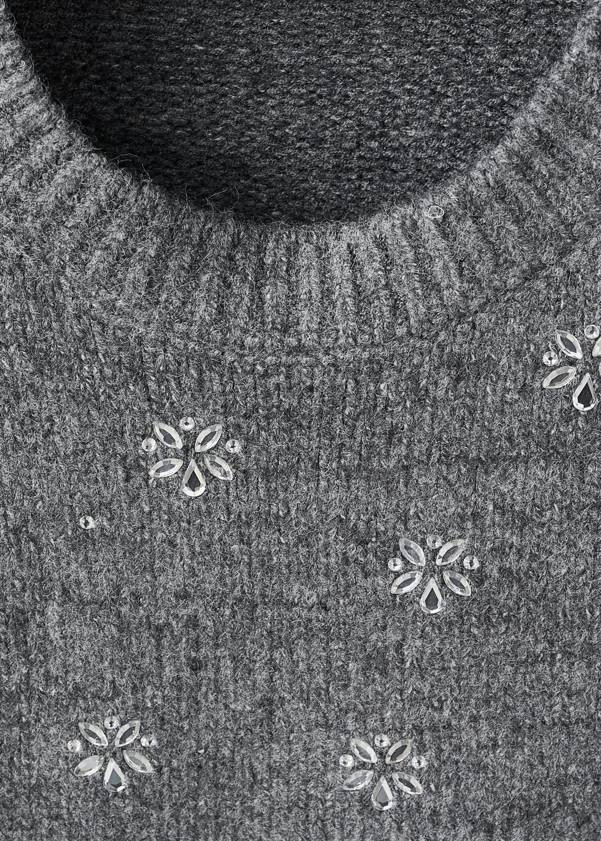 Pull-over détail à cristaux - Détail de l'article 8, Gris. Ref: 17007805-00.