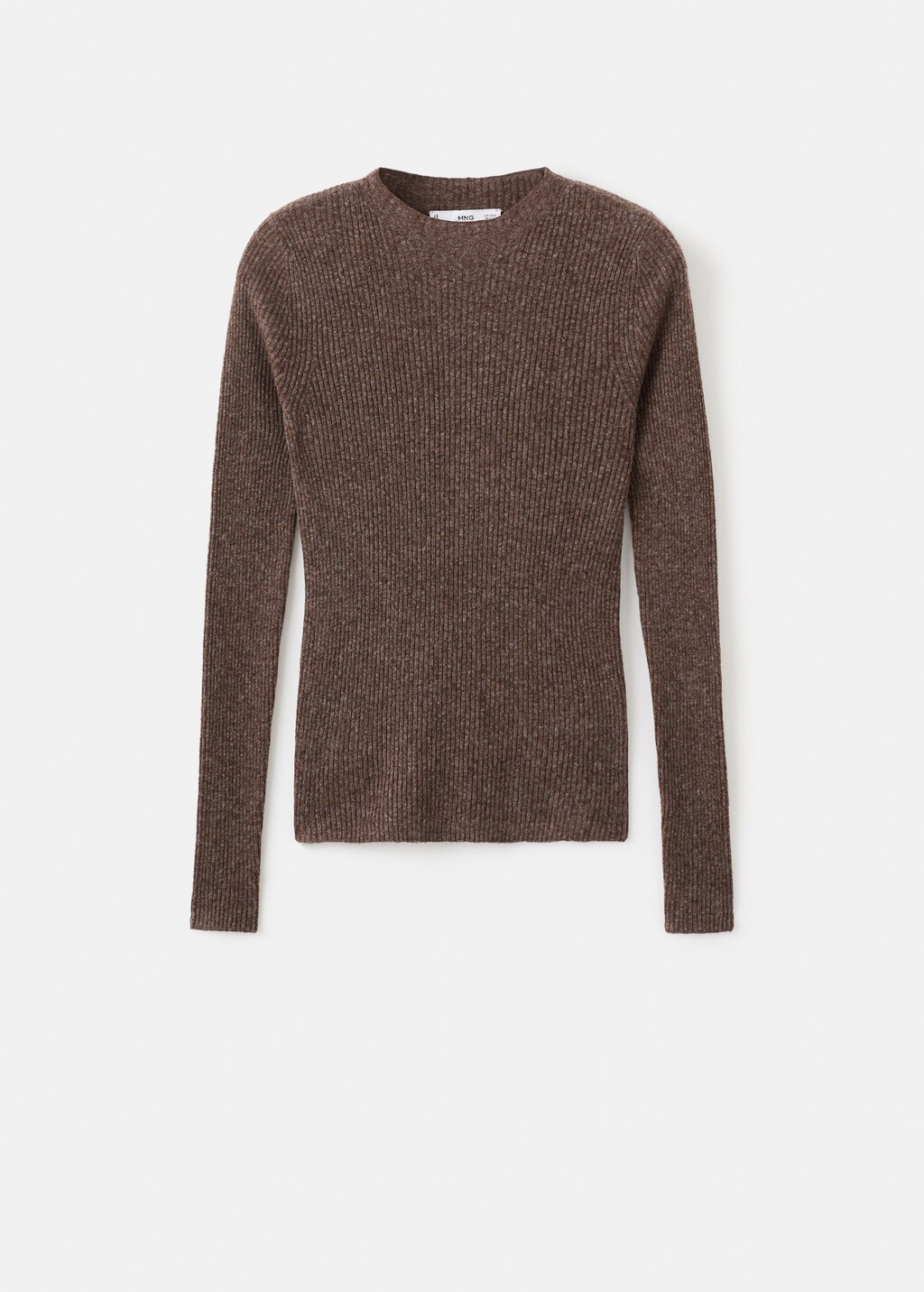 Mango Ribbed sweater with perkins neck