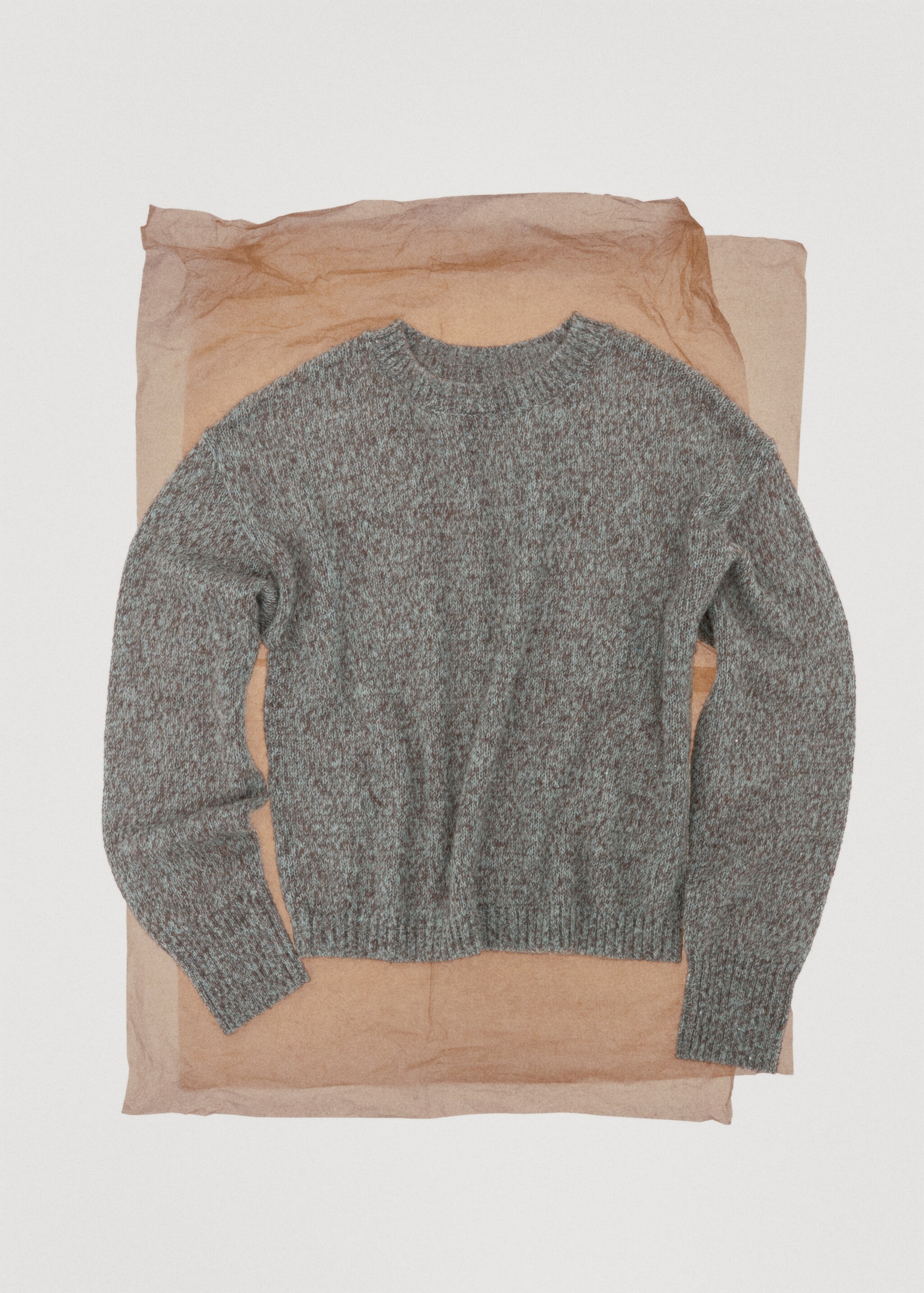 Speckled lurex knitted sweater - Details of the article 7, Sky Blue. Ref: 17007807-00.