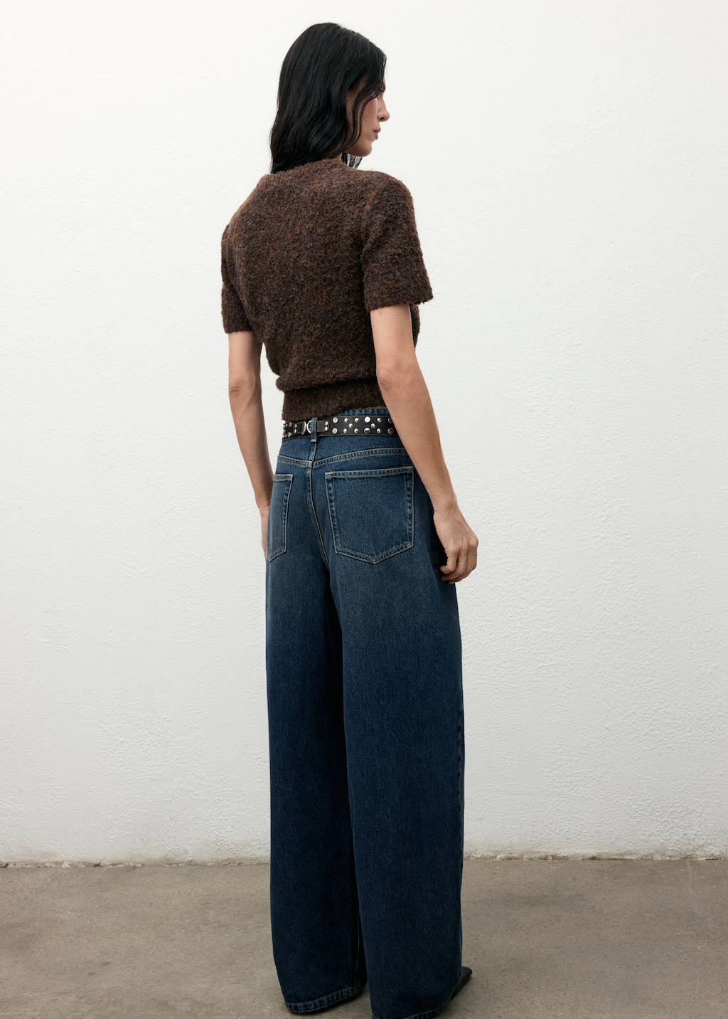 Bouclé short-sleeved sweater