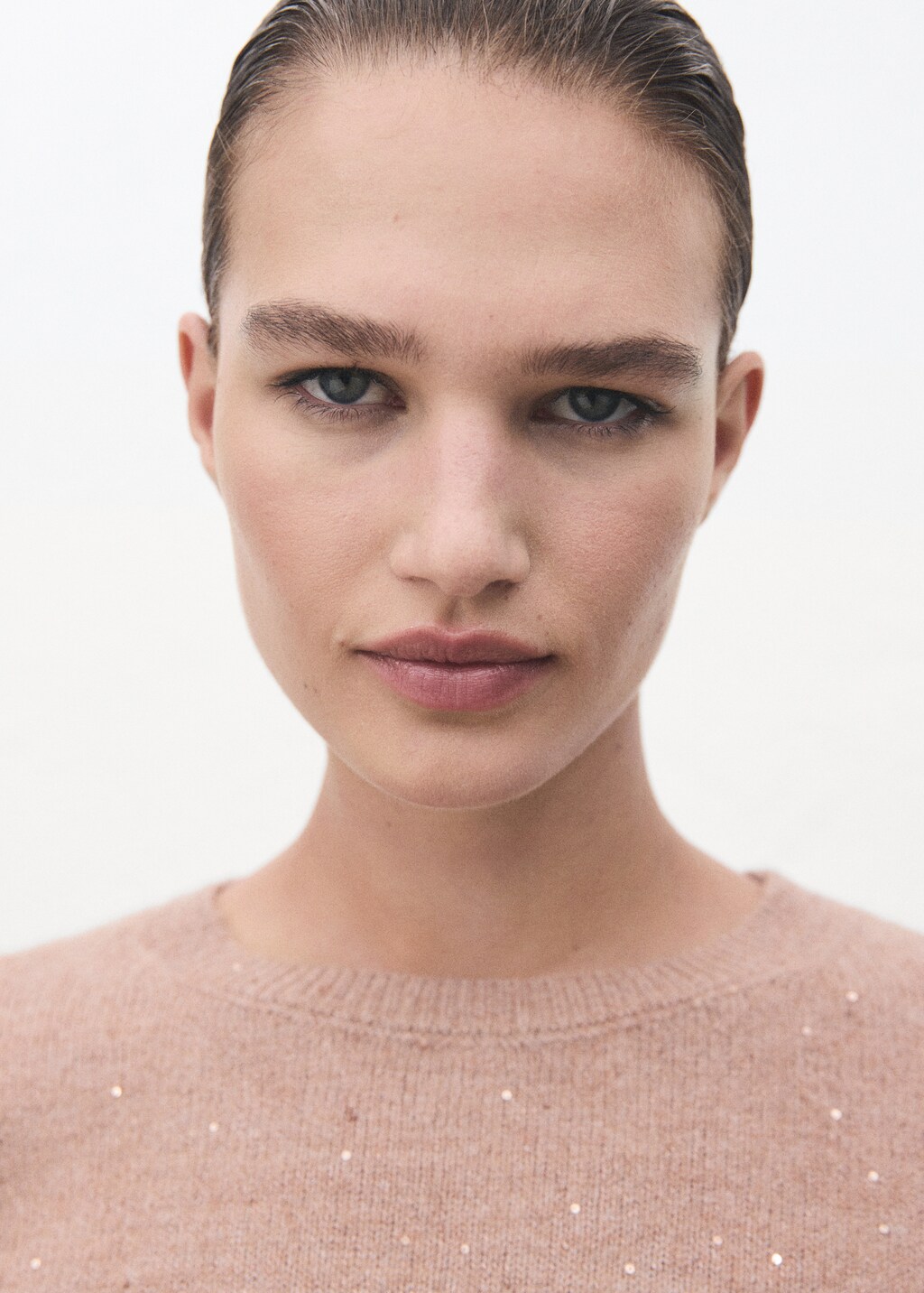 Short-sleeved lurex sweater