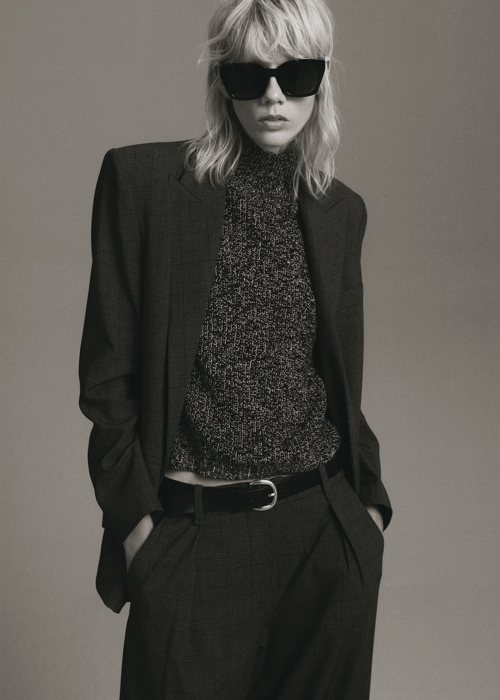 Heathered jersey with a Perkins collar