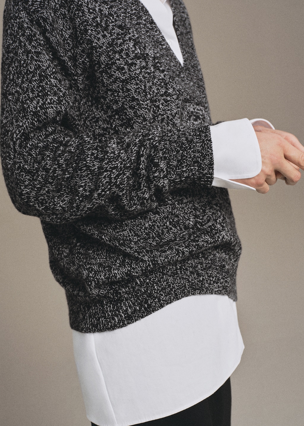 Speckled V-neck sweater