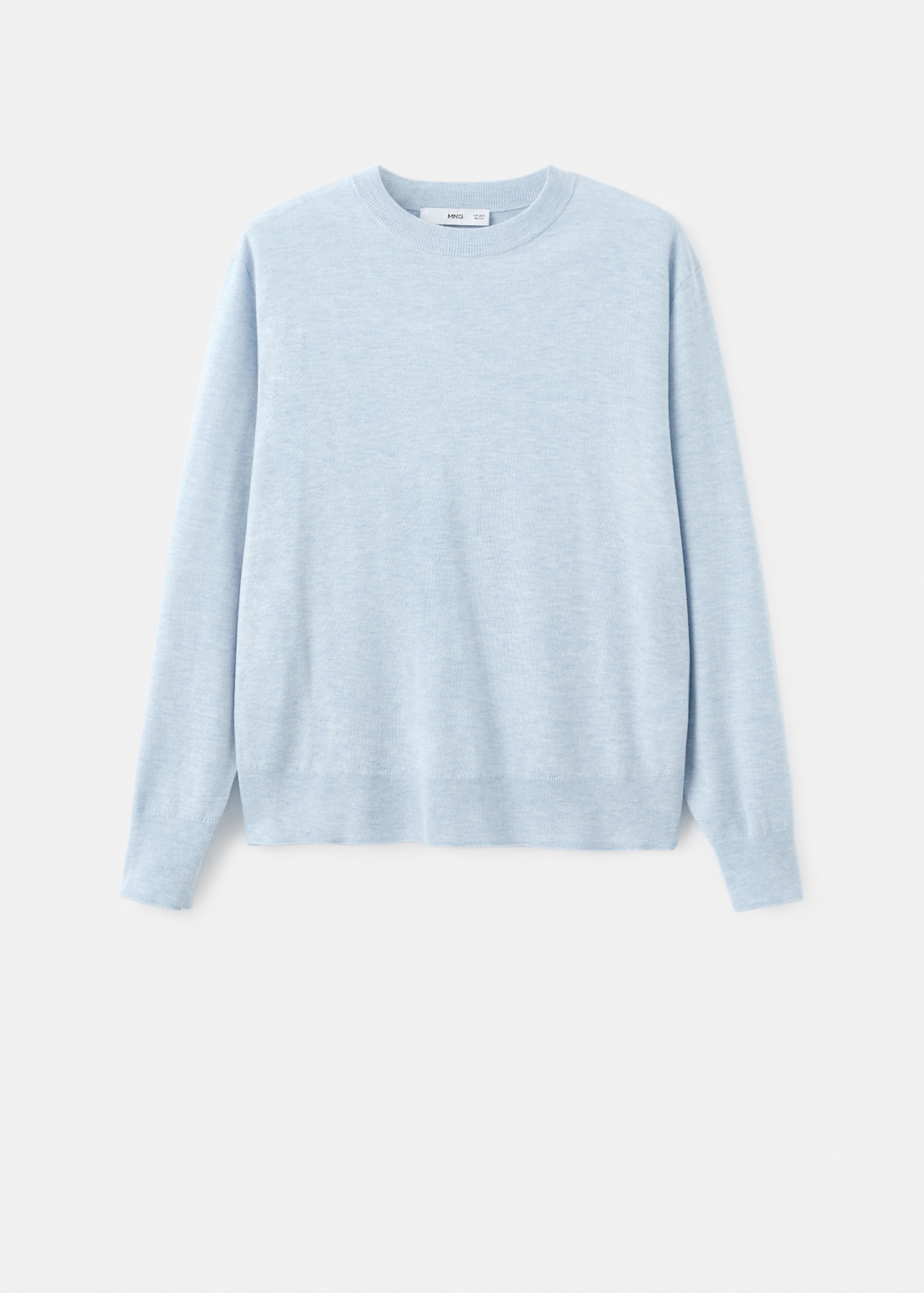 Fine-knit crew-neck sweater - Article without model, Sky Blue. Ref: 17007817-00.