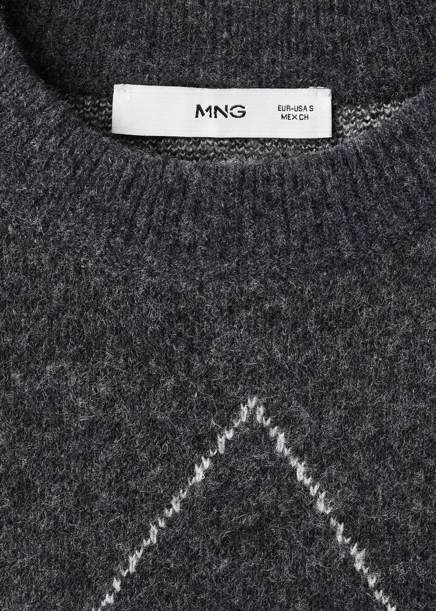 Diamond-patterned knit jumper - Details of the article 8