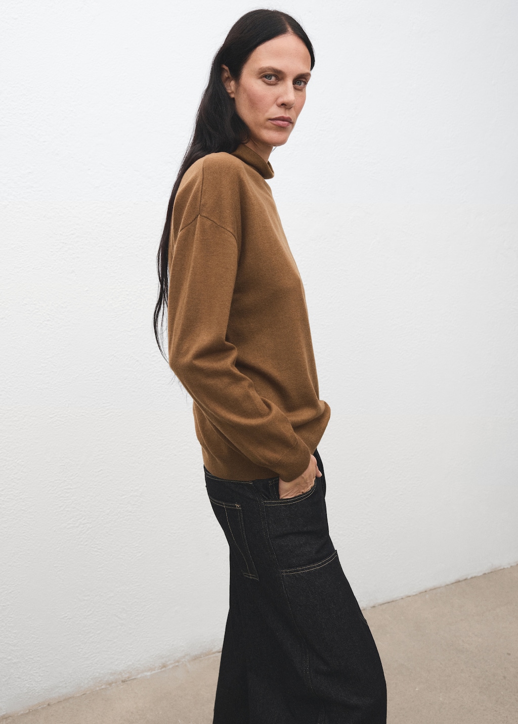 Mango Cable-knit turtleneck sweater