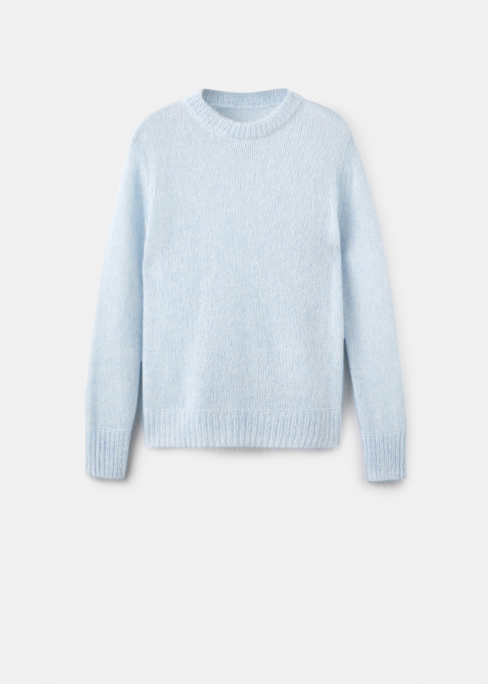 Semi-transparent alpaca sweater - Article without model, Sky Blue. Ref: 17007822-00.