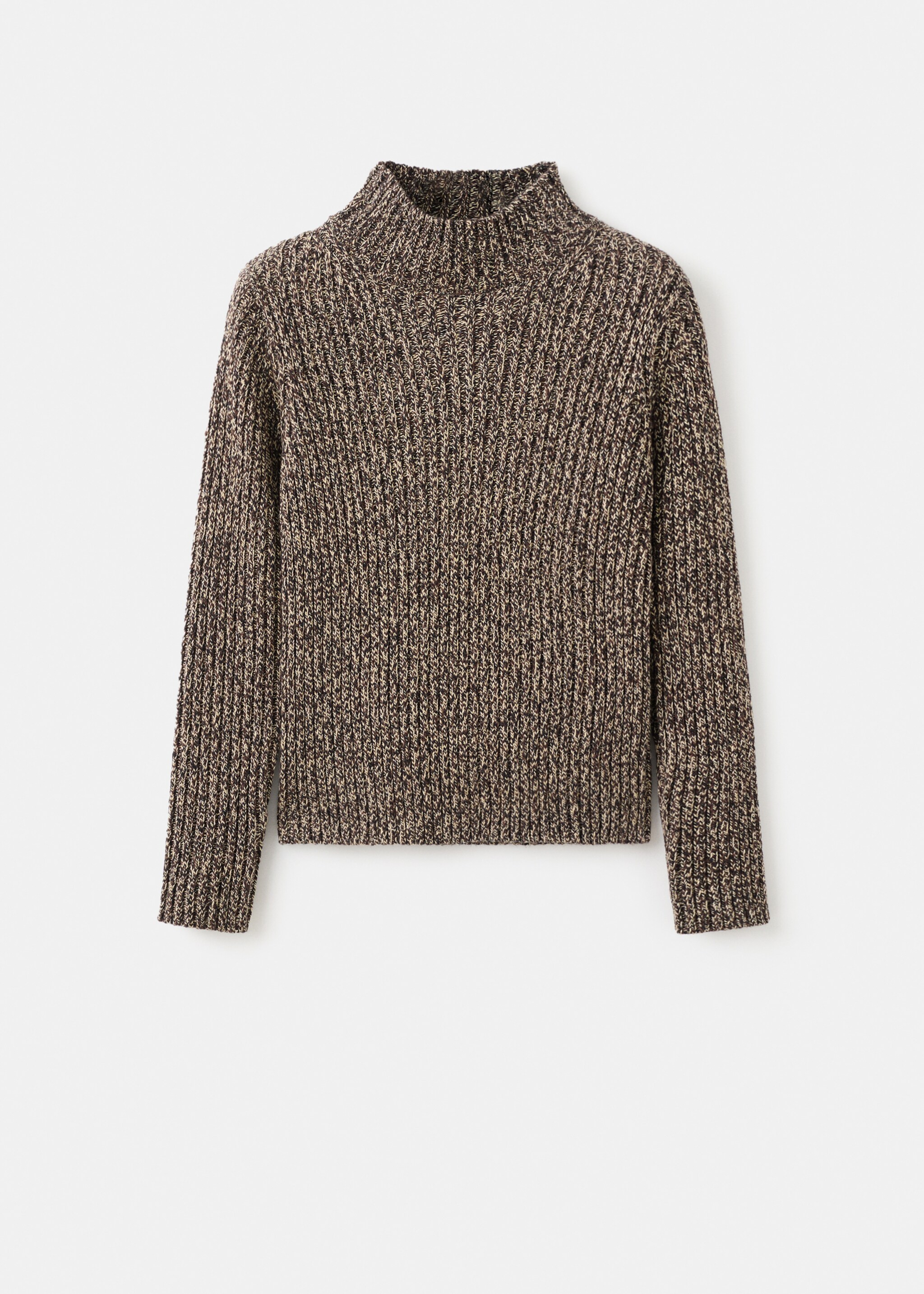 Speckled perkins-neck sweater - Article without model, Chocolate. Ref: 17007823-00.