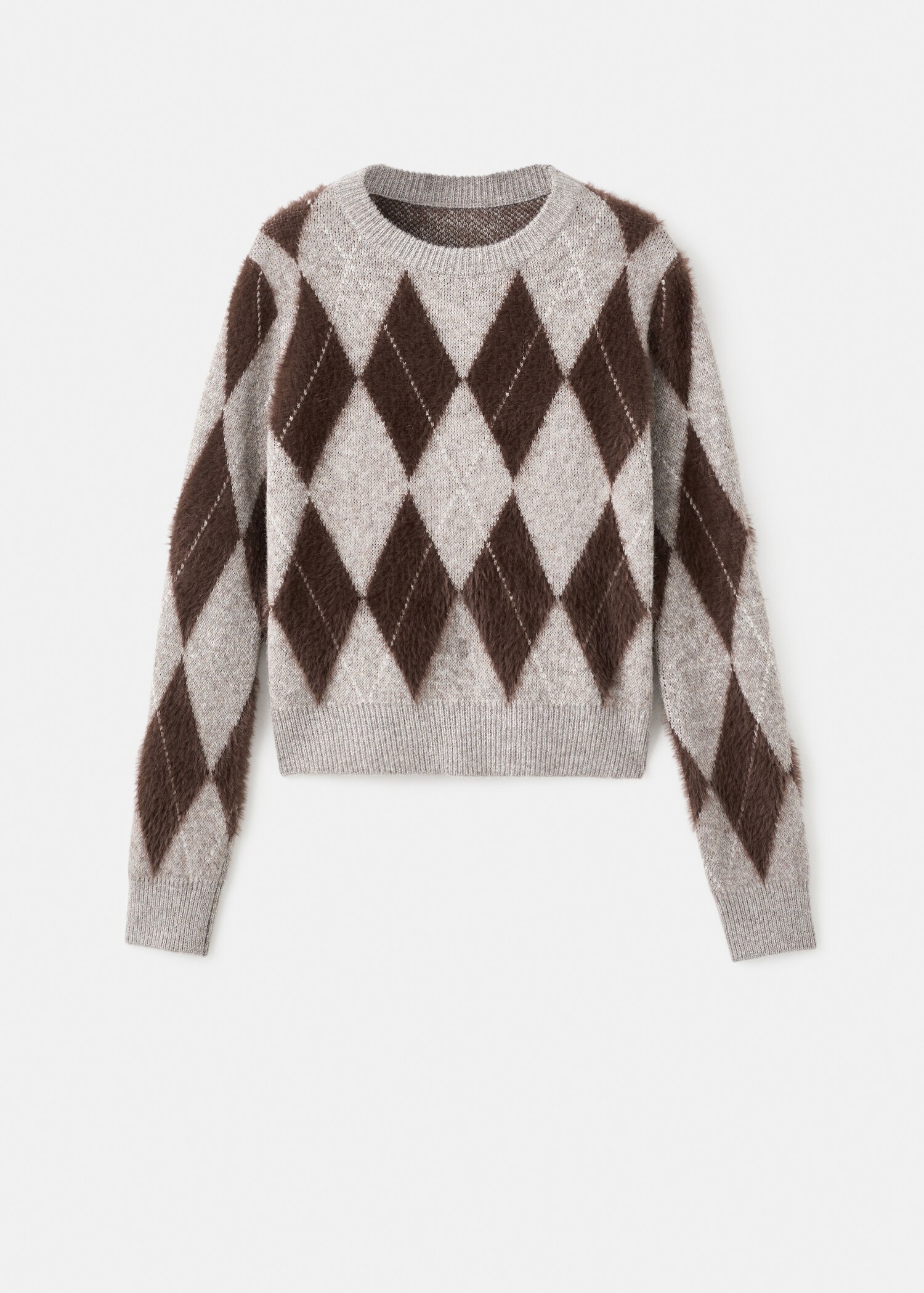 Diamond-patterned knitted sweater - Article without model