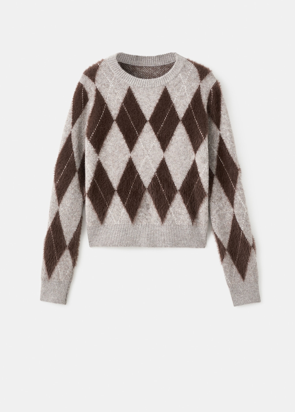 Argyle knit sweater