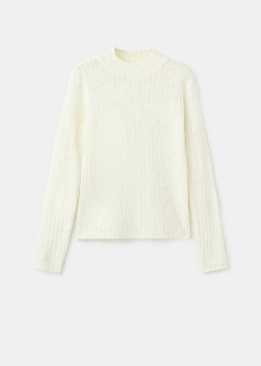 Openwork knitted floral sweater