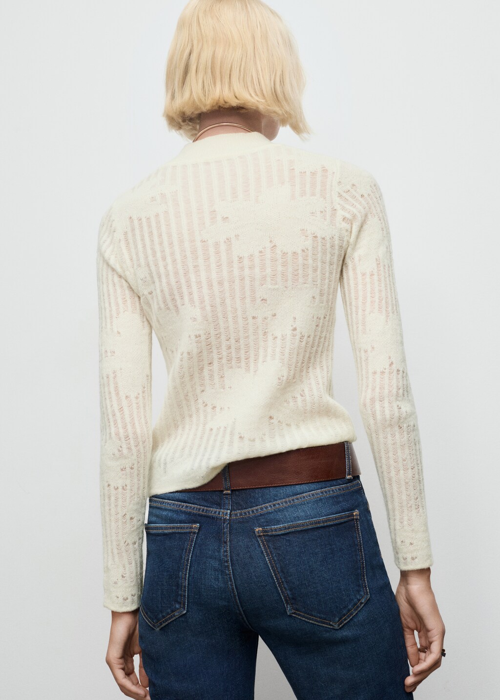 Mango Openwork knitted floral sweater