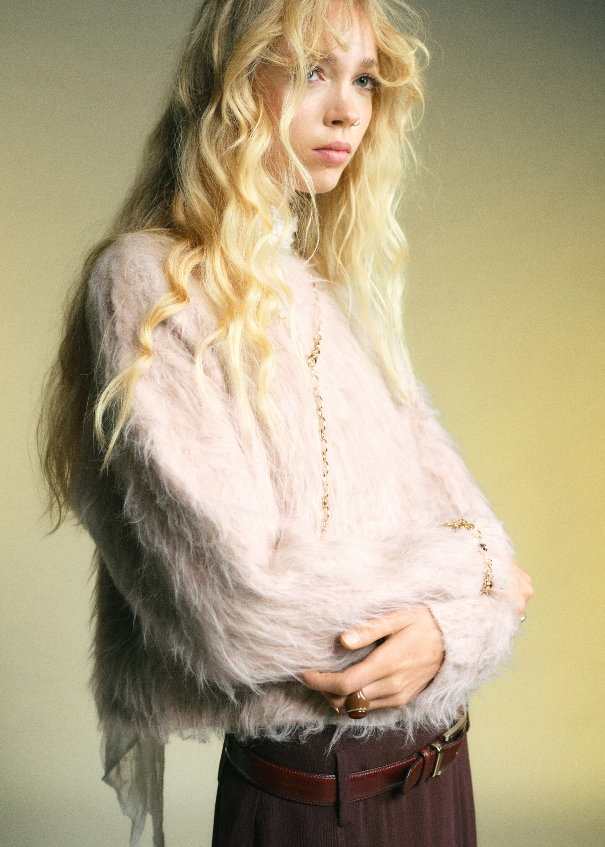 Jersey efecto pelo - Plano medio, Gris claro/pastel. Ref: 17007831-00.