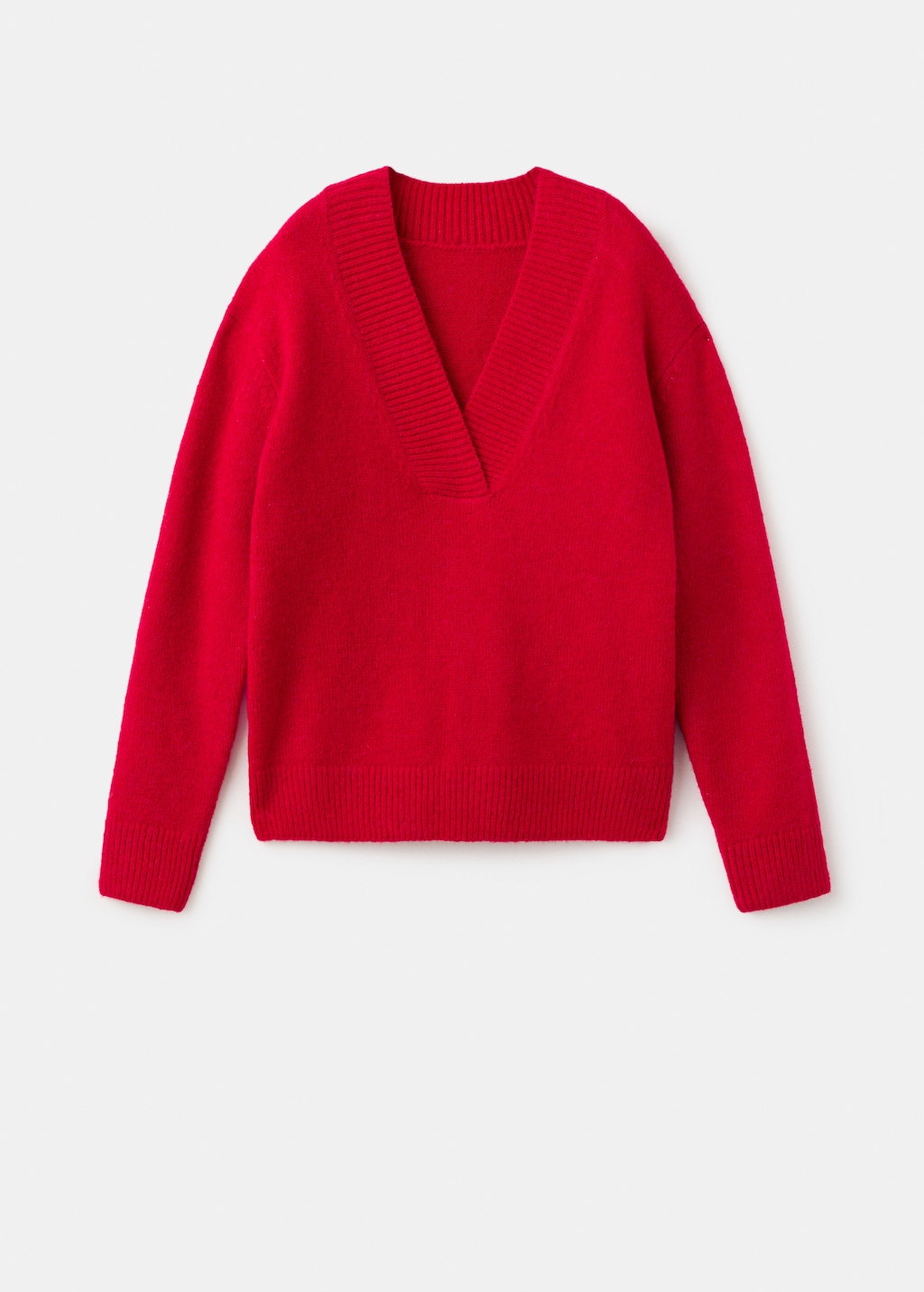 Chunky-knit V-neck sweater