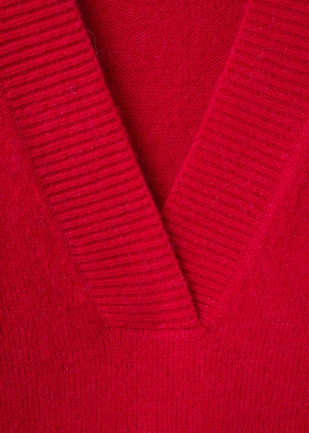 Chunky-knit V-neck sweater