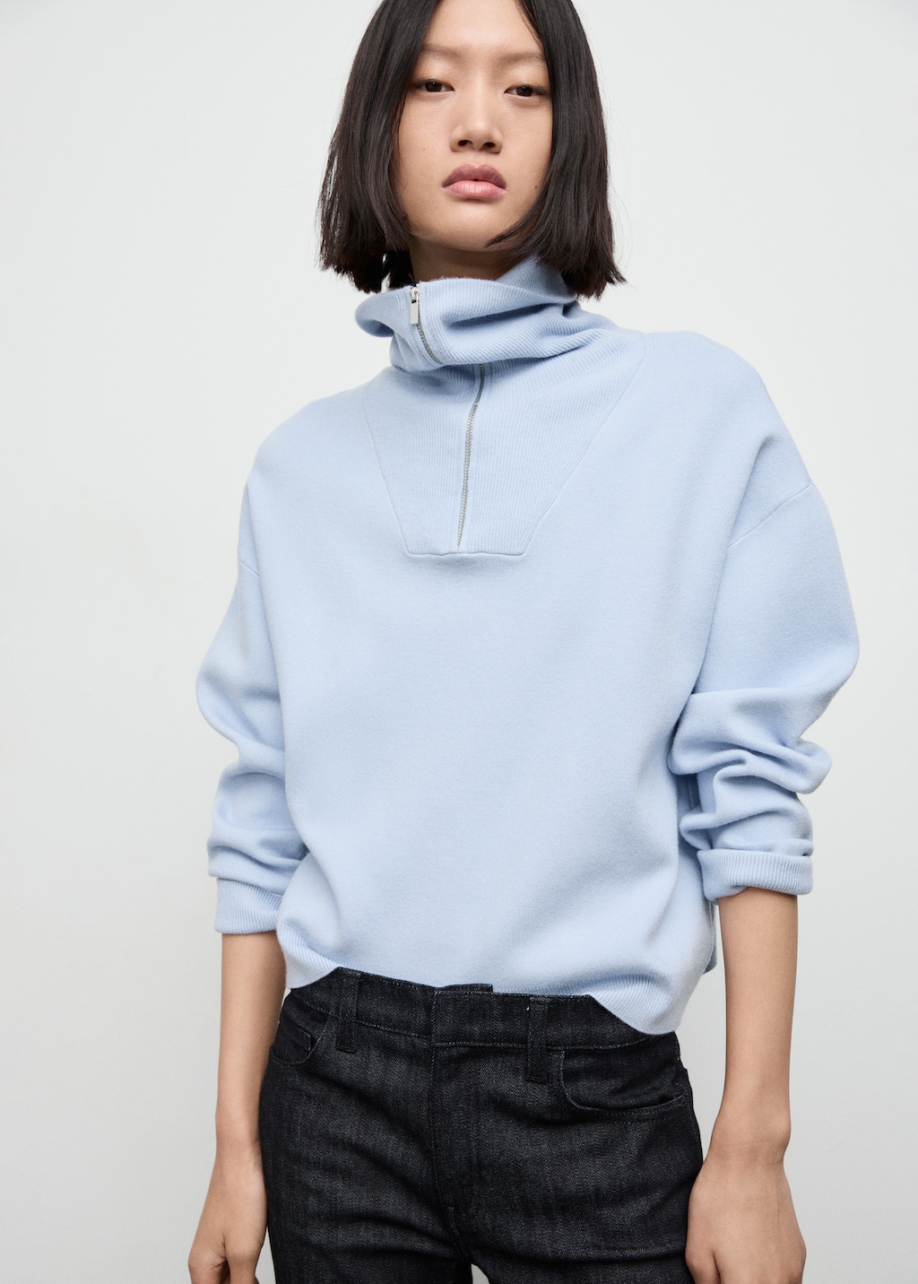 Mango Turtleneck sweater with zip