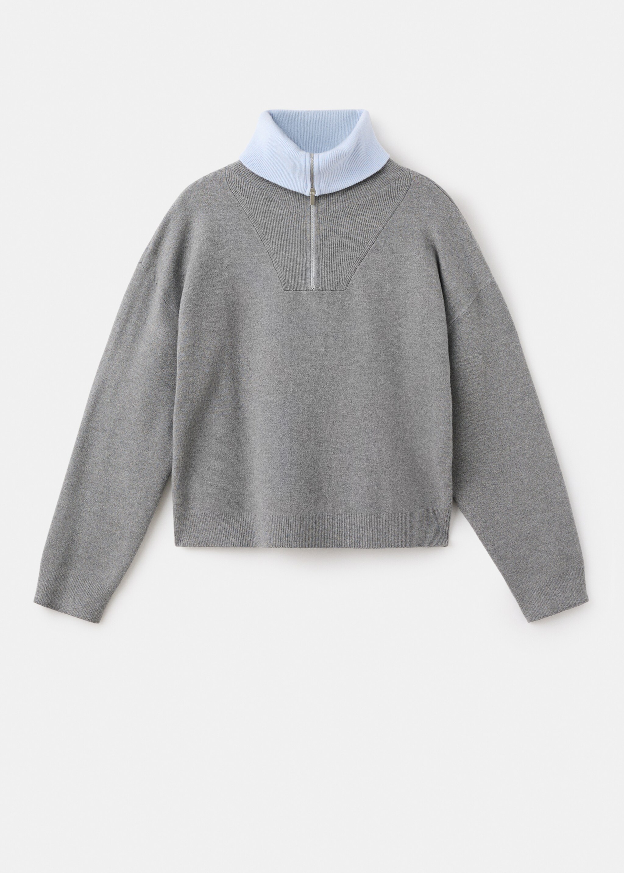Turtleneck sweater with zip - Article without model, Grey. Ref: 17007833-00.