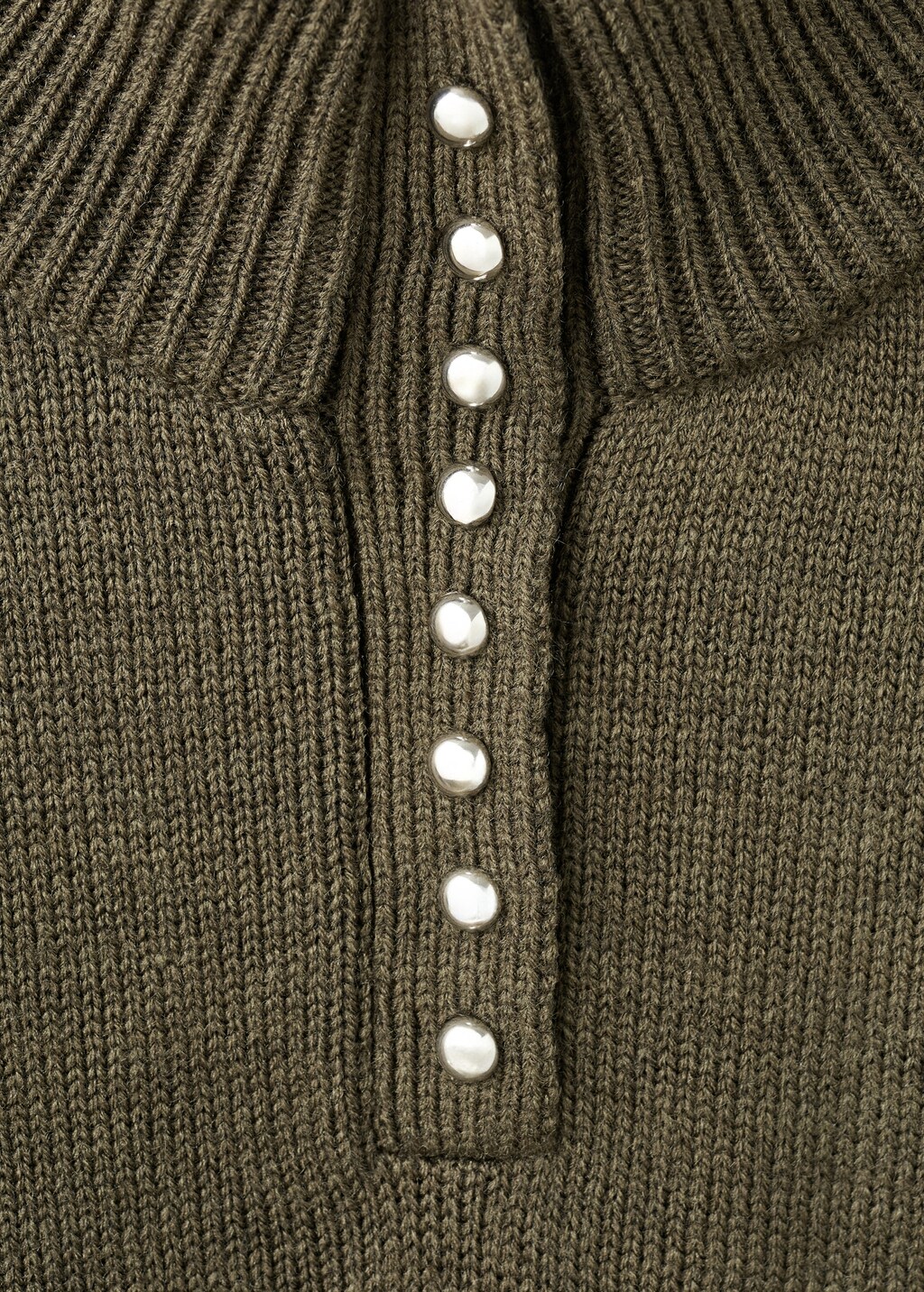 Mango Perkins-neck sweater with button