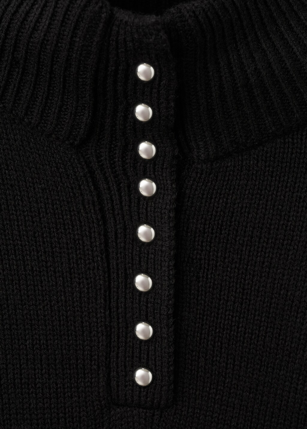 Perkins-neck sweater with button