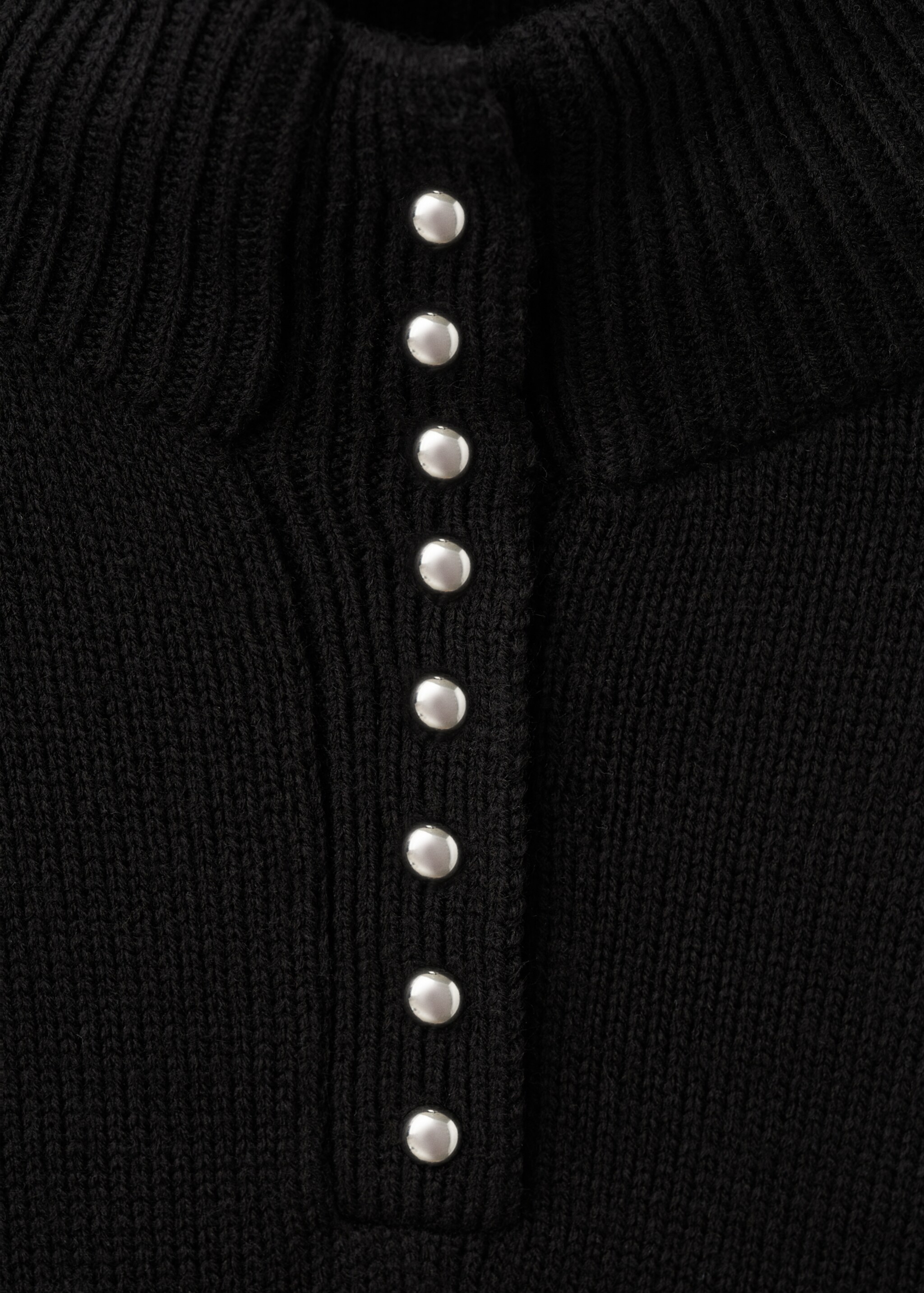 Pull col cheminée à boutons - Détail de l'article 8, Noir. Ref: 17007844-00.
