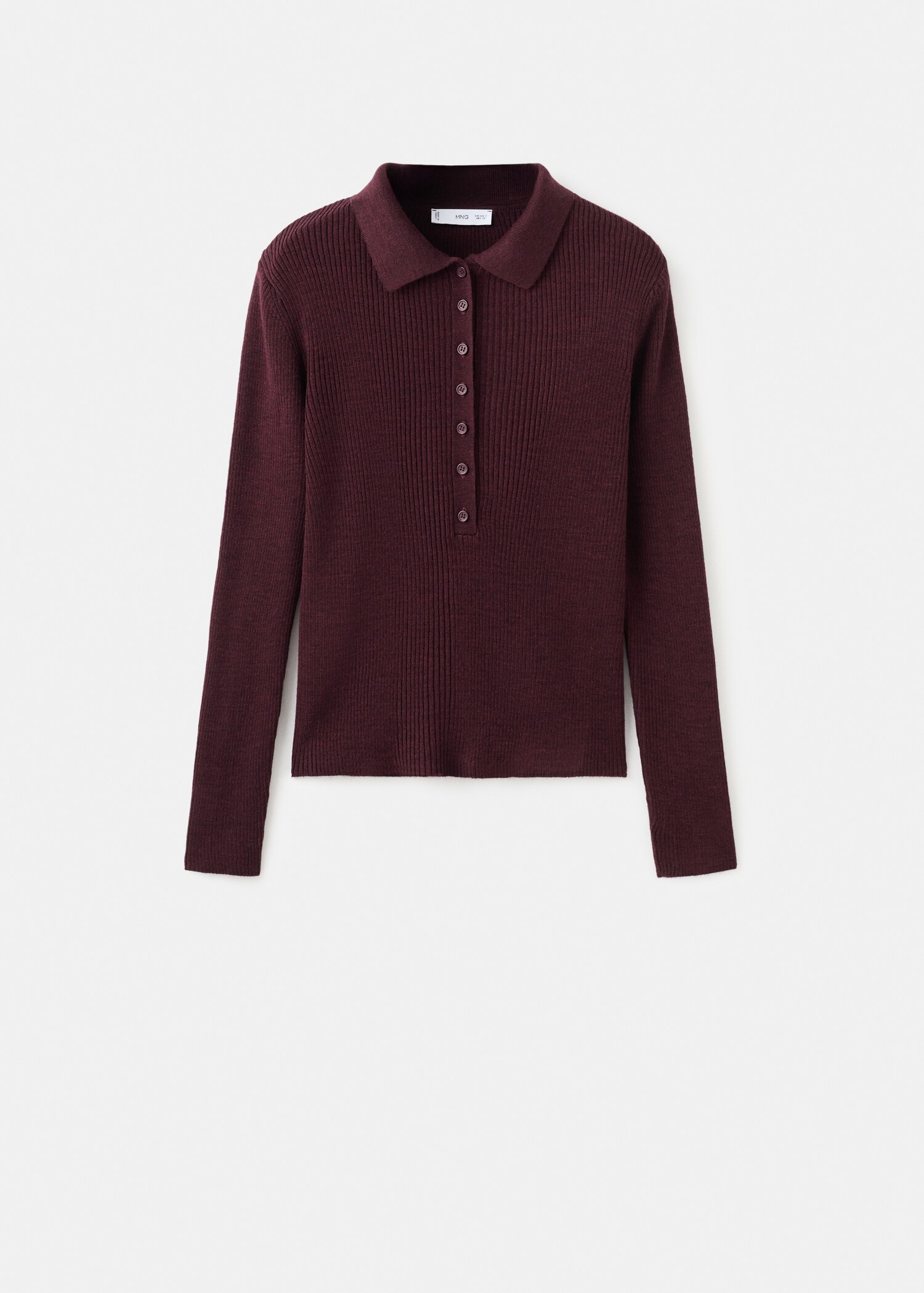 Jersey canalé cuello polo - Artículo sin modelo