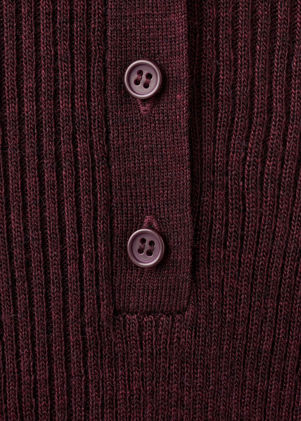 Polo-neck ribbed sweater