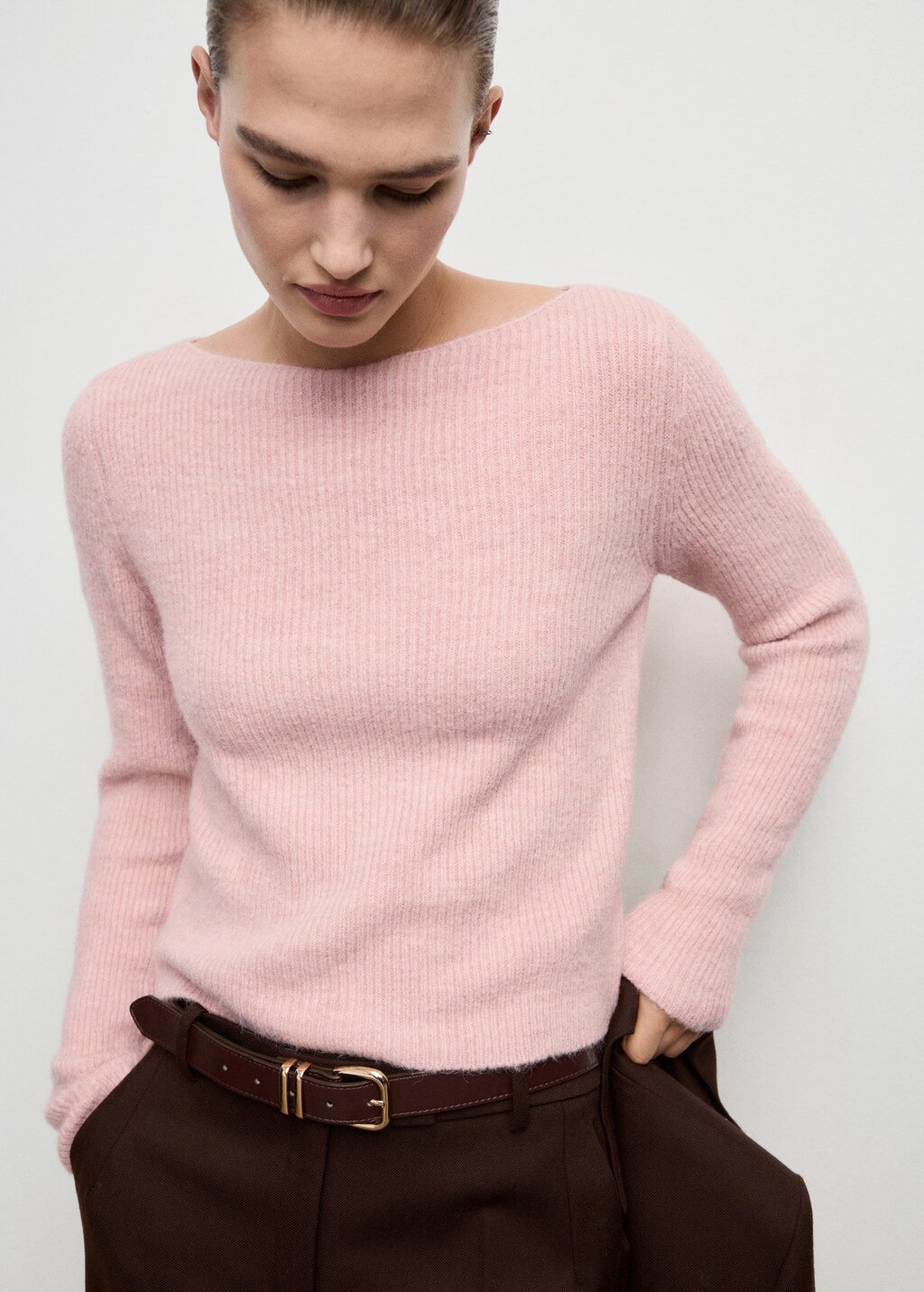 Mango Knitted ribbed sweater