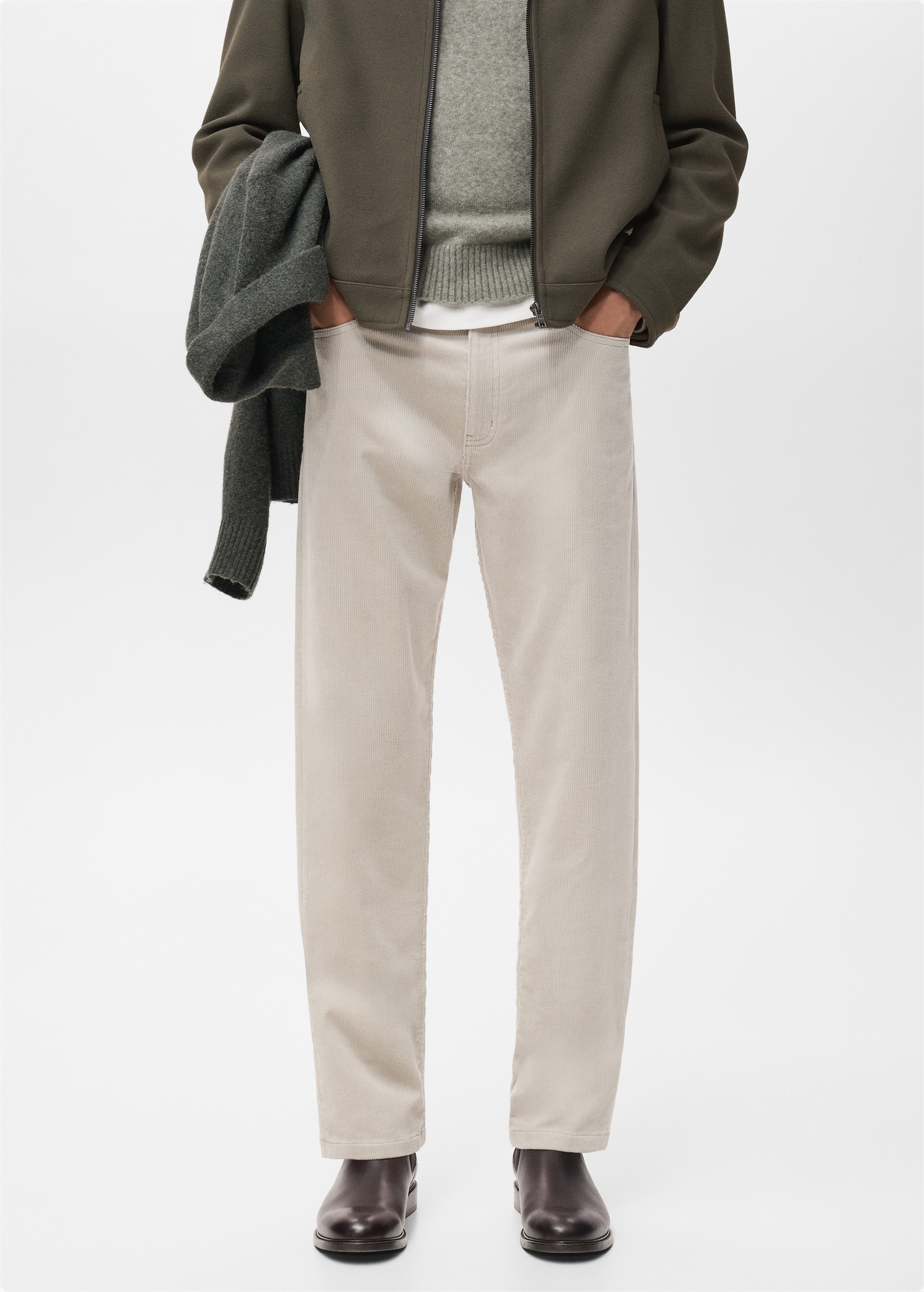 Corduroy regular-fit trousers - Main Image