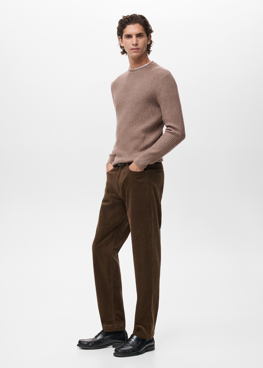 Corduroy regular-fit pants