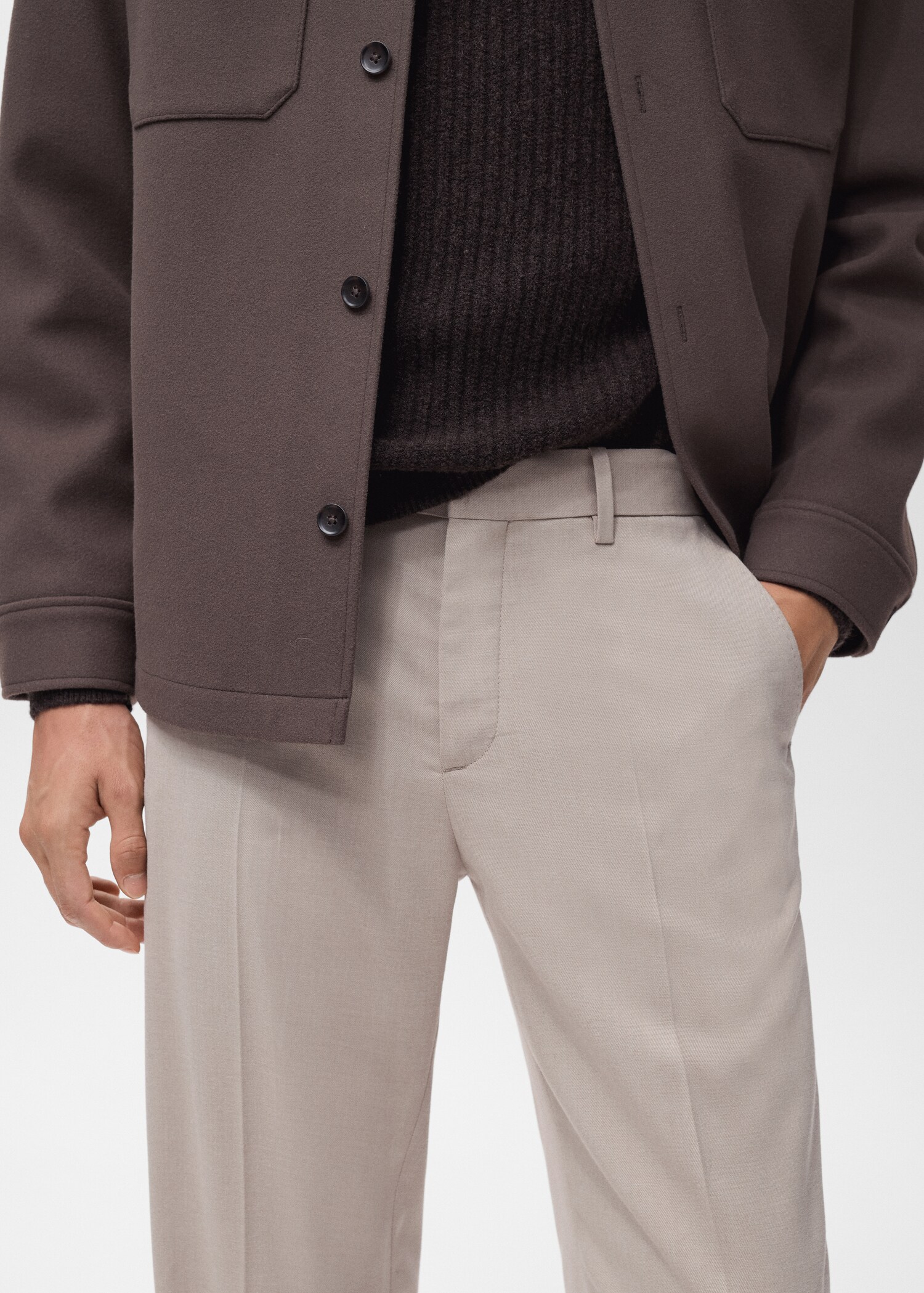 Regular-fit pleated trousers - Details of the article 1