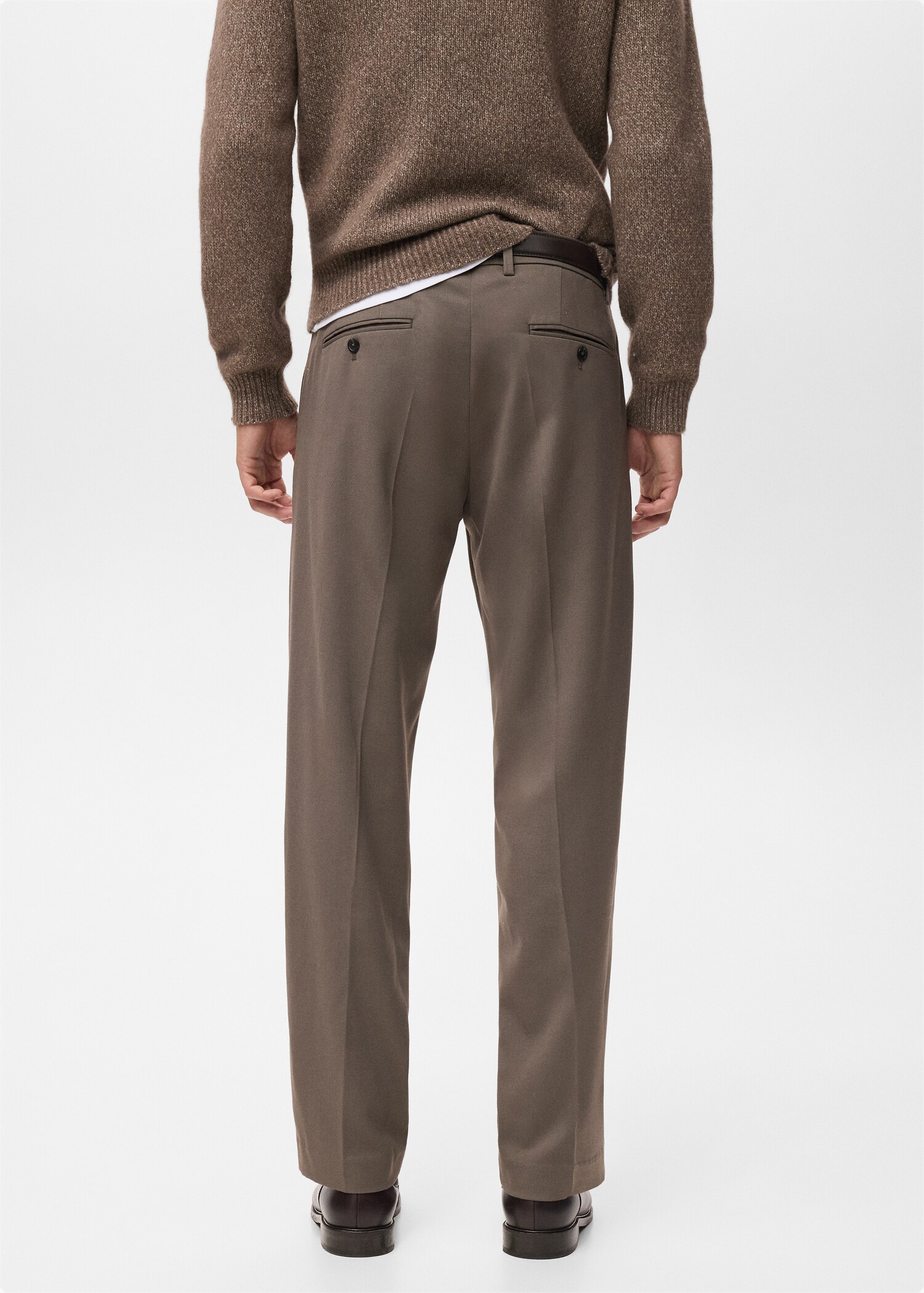 Regular-fit pleated trousers - Reverse of the article