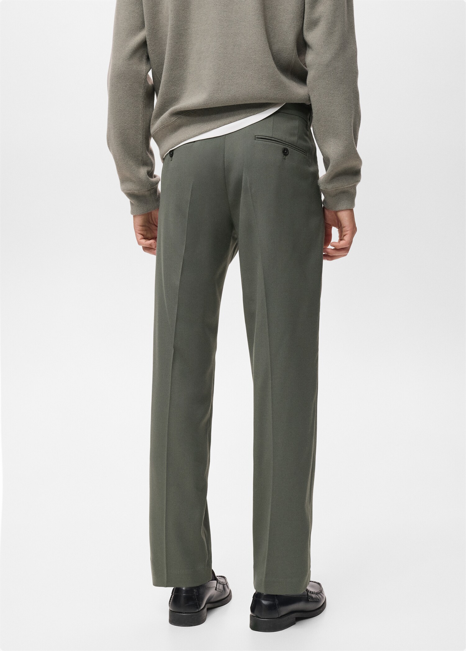 Regular-fit pleated trousers - Reverse of the article