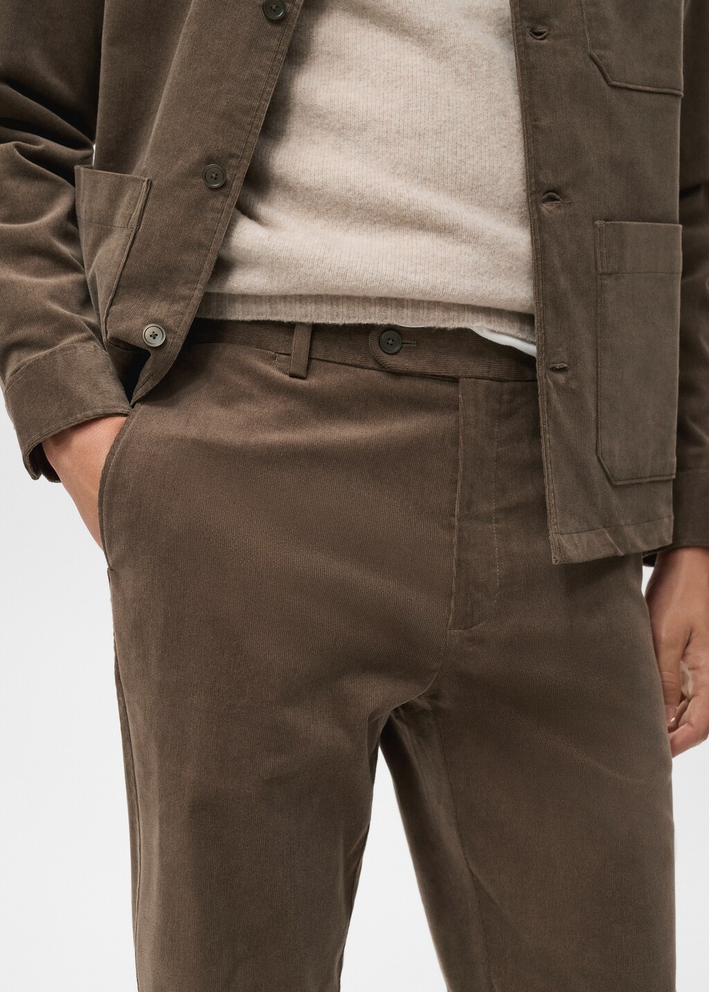 Regular fit corduroy cotton pants