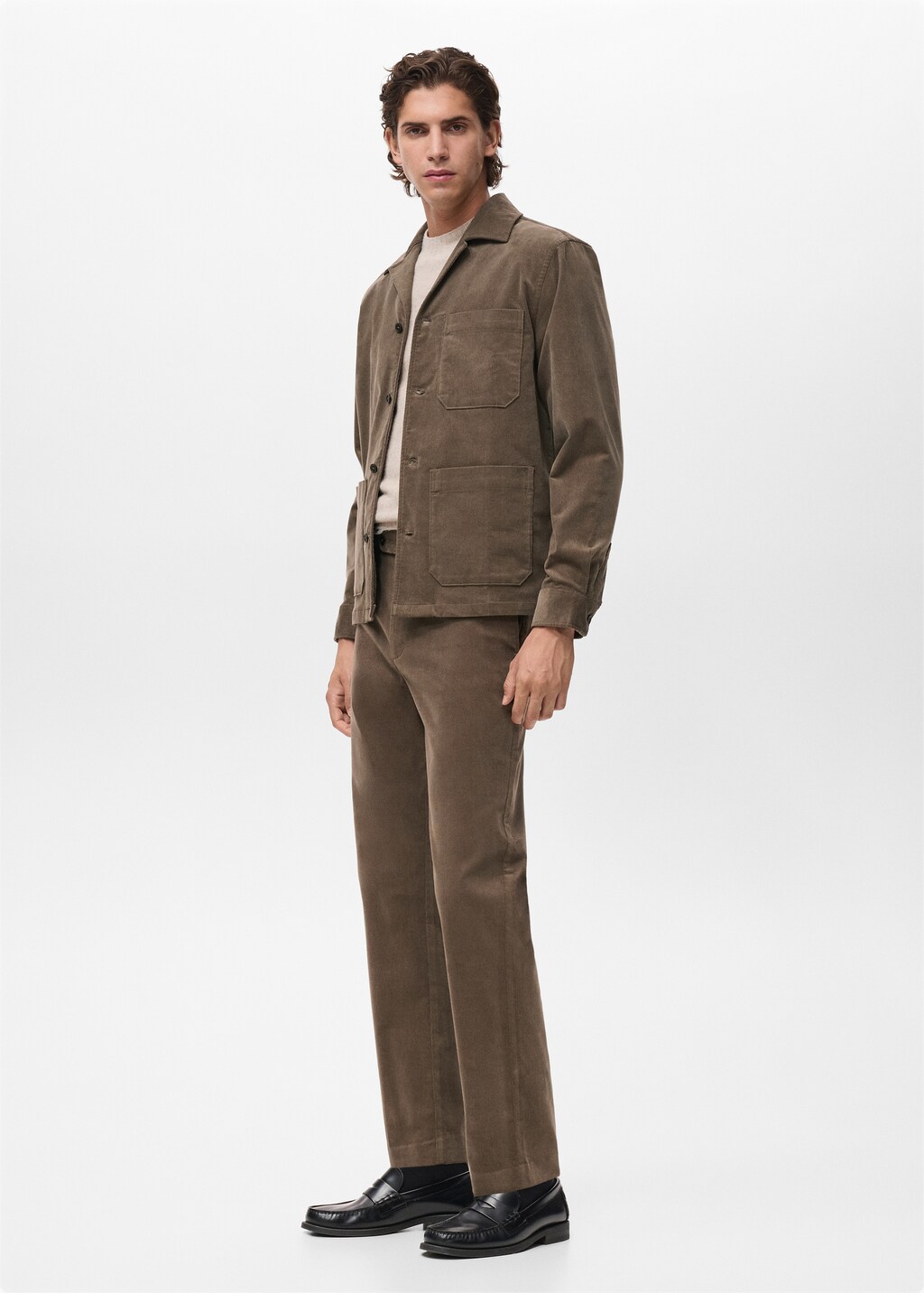 Regular fit corduroy cotton pants