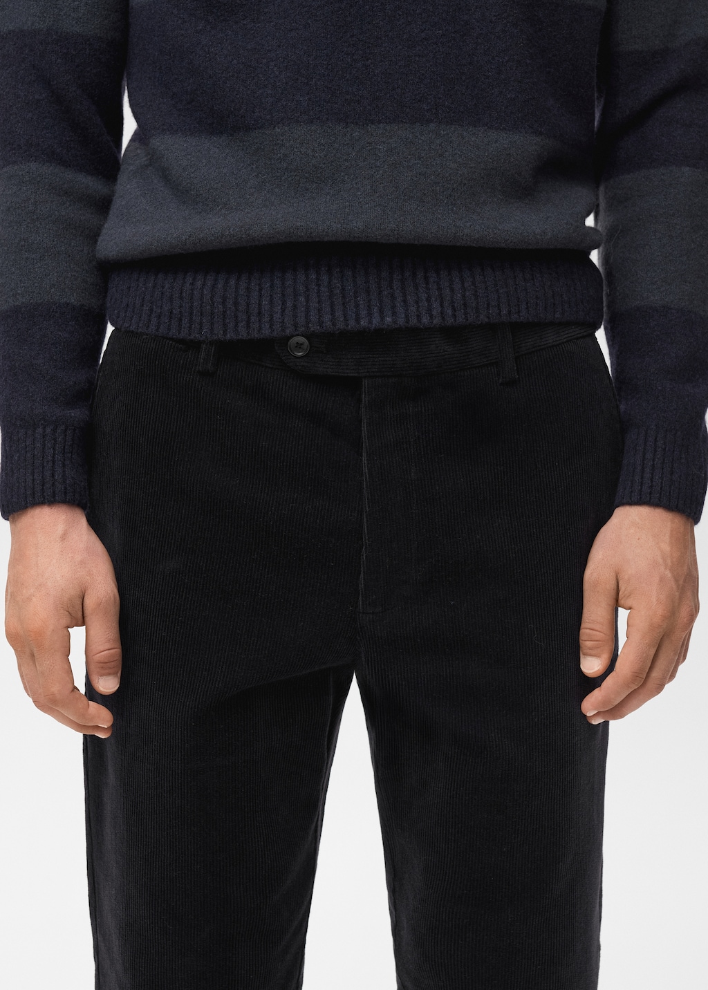 Regular fit corduroy cotton pants