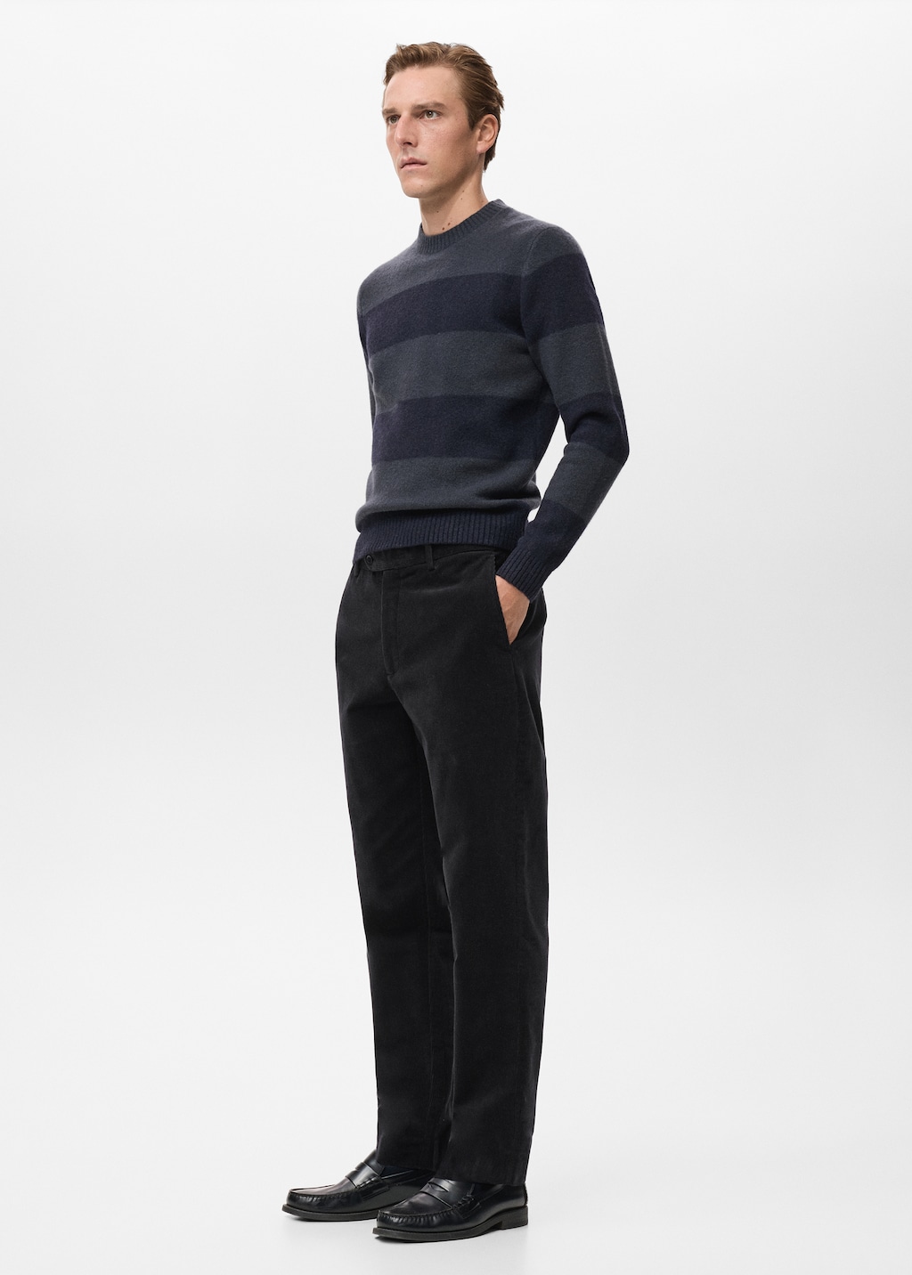 Regular fit corduroy cotton pants