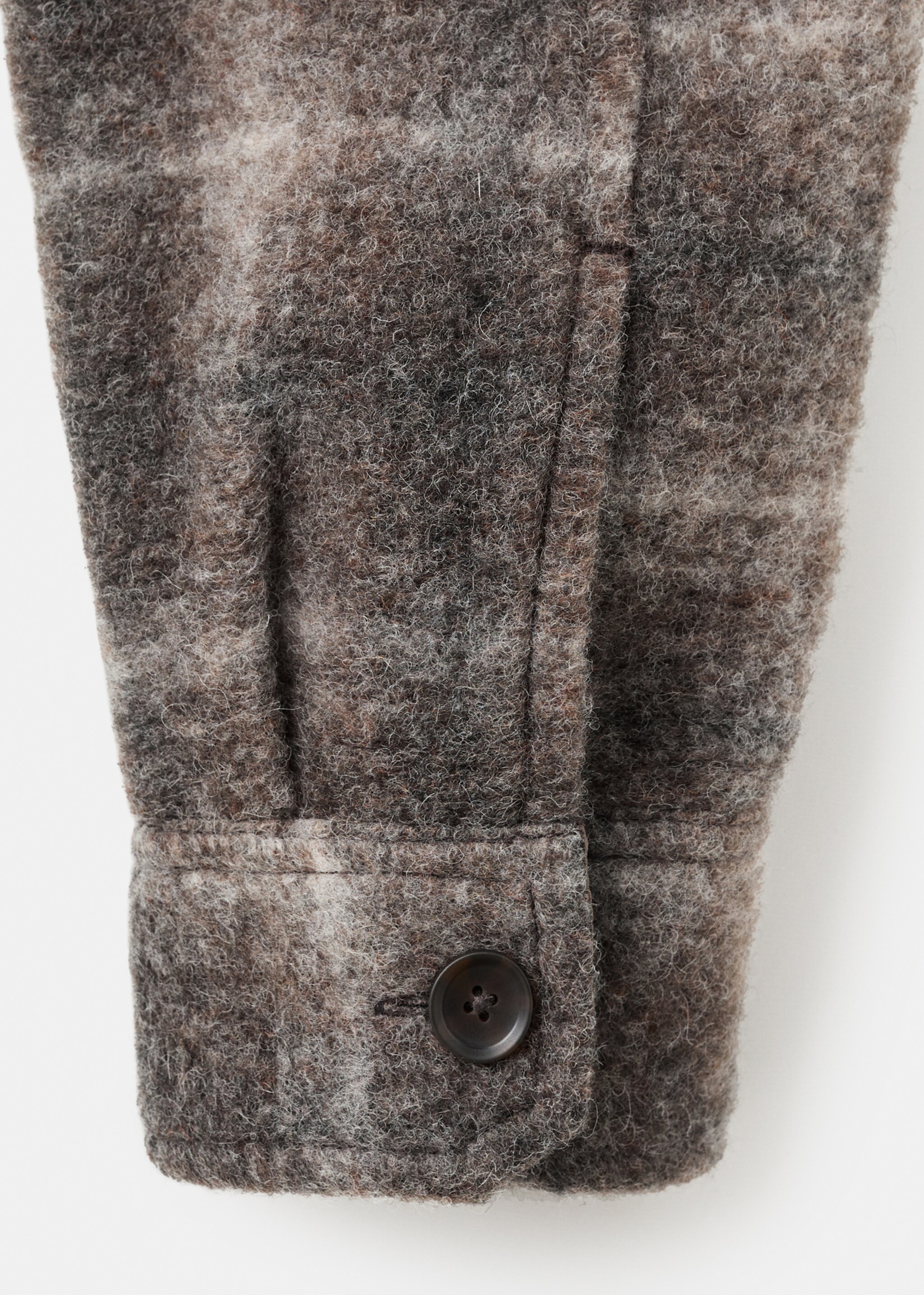Veste laine mélangée à carreaux - Détail de l'article 0, Marron. Ref: 17007893-00.