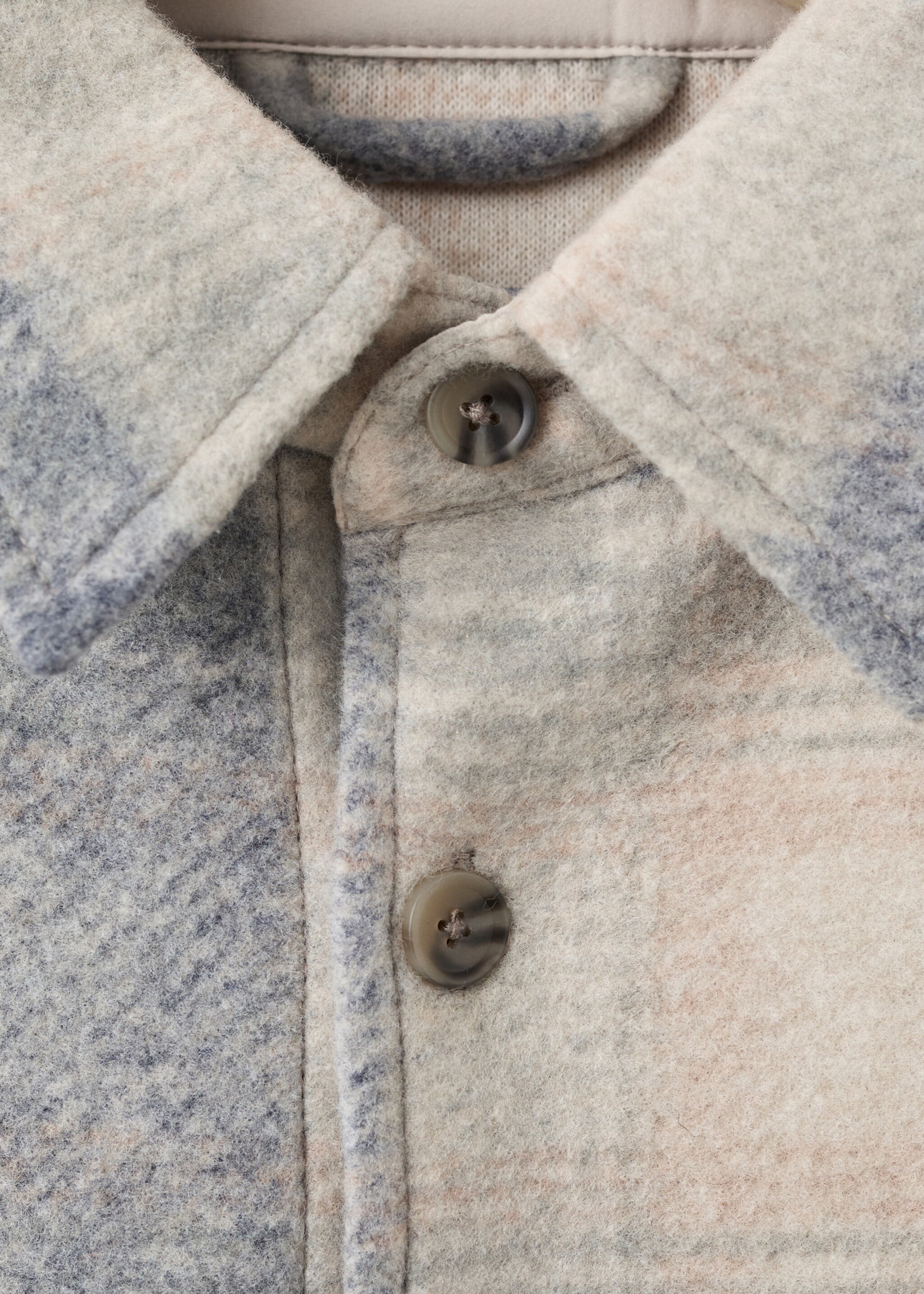 Checkered Flannel Jacket - Pormenor do artigo 8, Azul-celeste. Ref: 17007894-00.