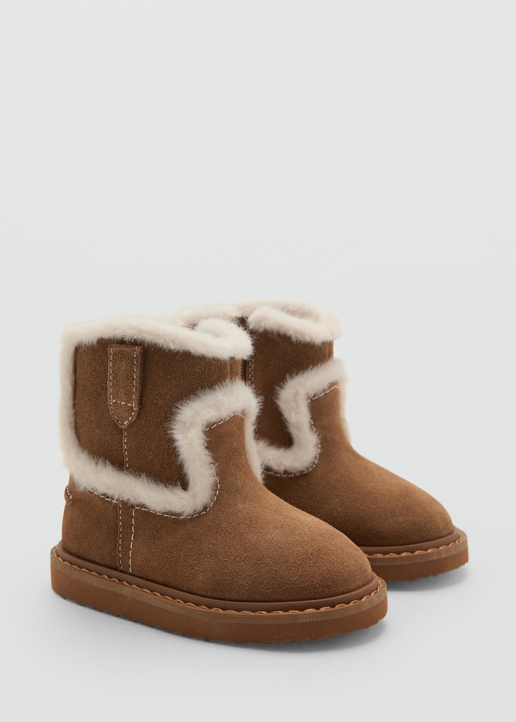 Fur-effect suede ankle boots
